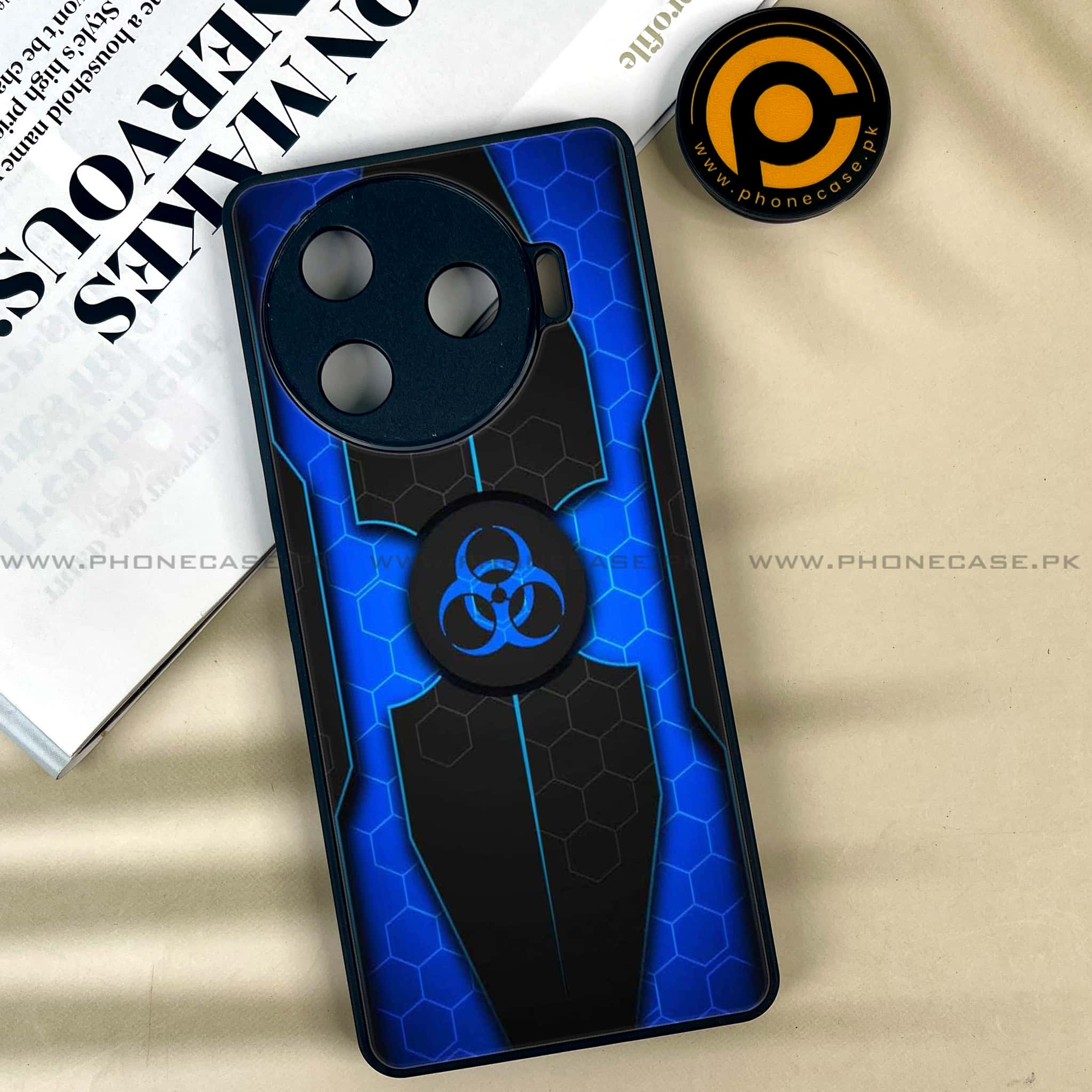 Tecno Camon 30 Pro - Biohazard Sign Series - Premium Printed Glass soft Bumper shock Proof Case