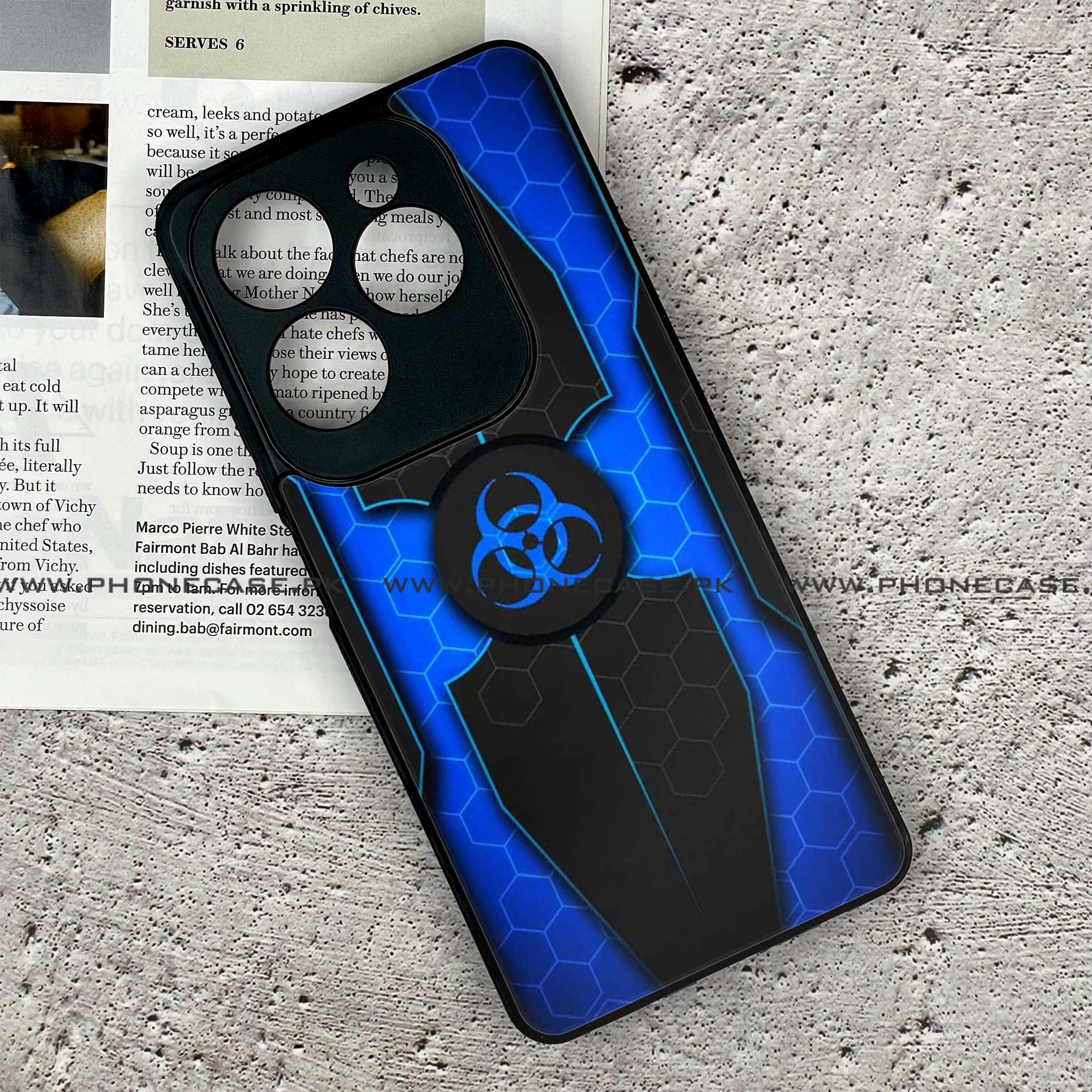 Infinix Hot 40 Pro - Biohazard Sign Series - Premium Printed Glass soft Bumper shock Proof Case