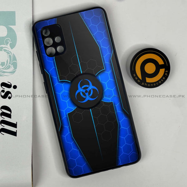 Samsung Galaxy A51 Biohazard Sign Series Premium Printed Glass soft Bumper shock Proof Case