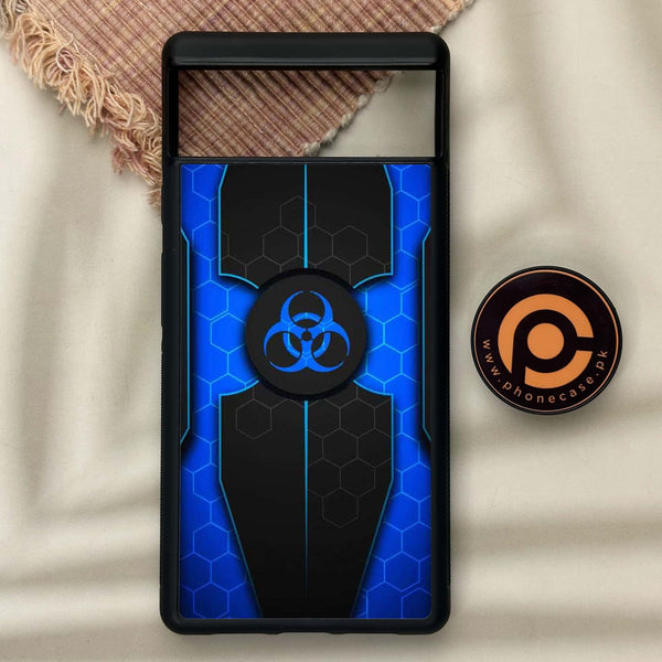 Google Pixel 6 - Biohazard Sign Design 1- Premium Metal Printed soft Bumper Shock Proof Case CS-11446 CS-39429