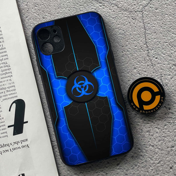 iPhone 11  Biohazard Sign  Premium Printed Glass soft Bumper shock Proof Case