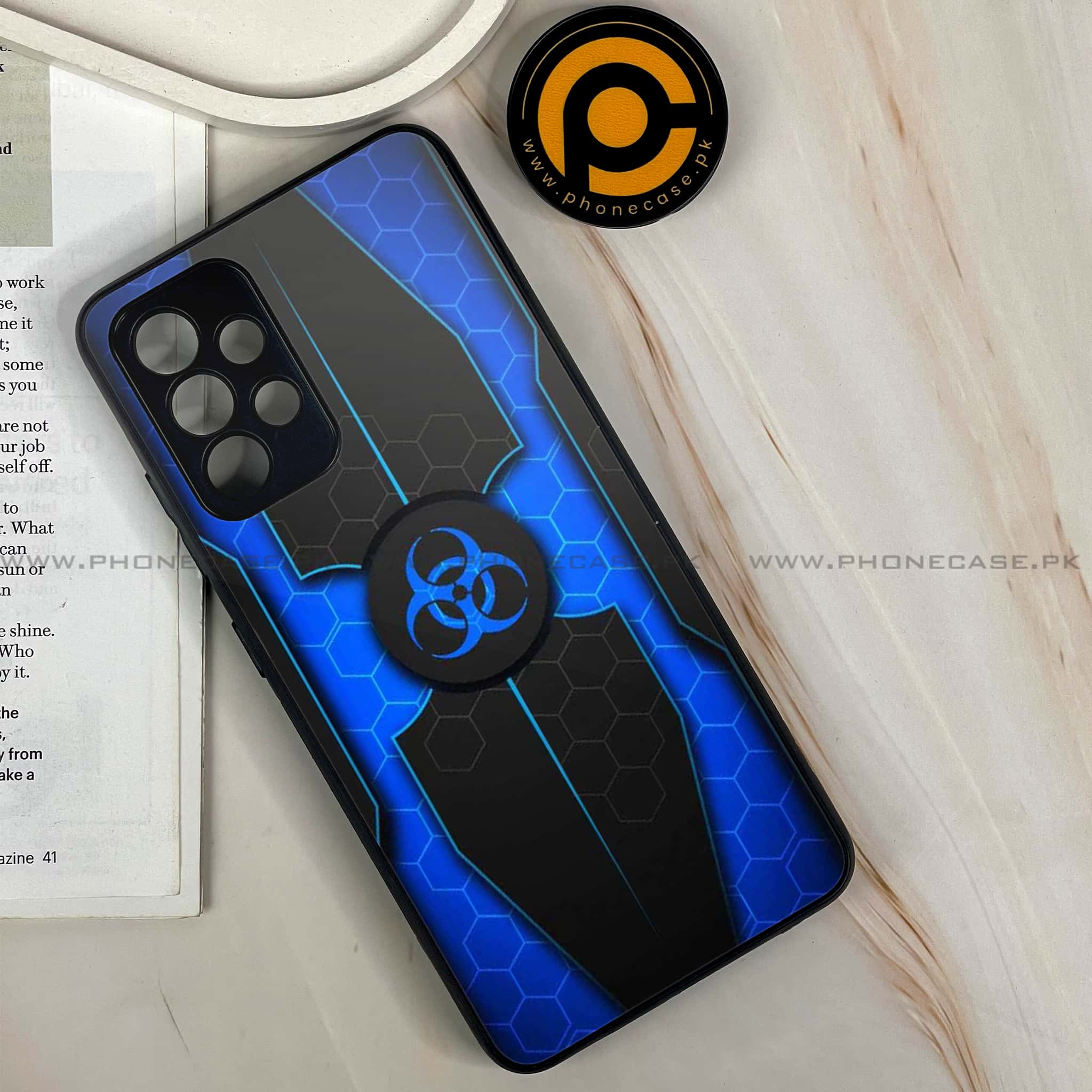 Samsung Galaxy A13-  Biohazard Sign Series - Premium Printed Glass soft Bumper shock Proof Case