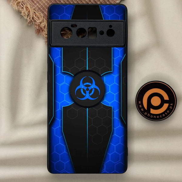 Google Pixel 6 Pro - Biohazard Sign Design 1- Premium Metal Printed soft Bumper Shock Proof Case CS-44174