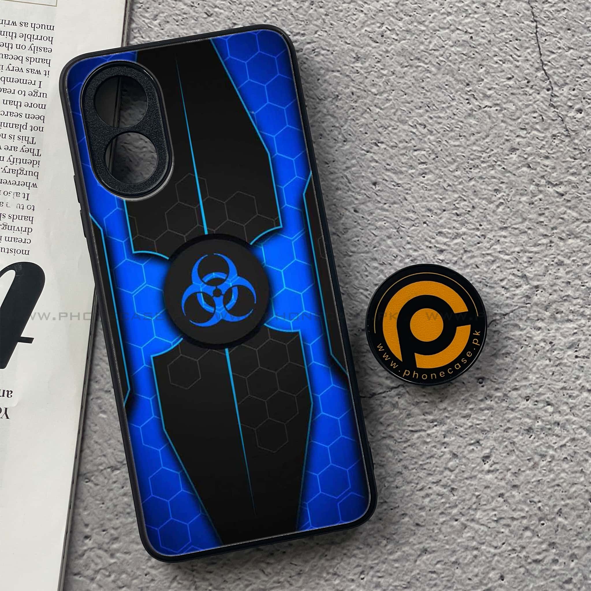 Oppo A18 4G - Biohazard Sign Series - Premium Printed Glass soft Bumper shock Proof Case