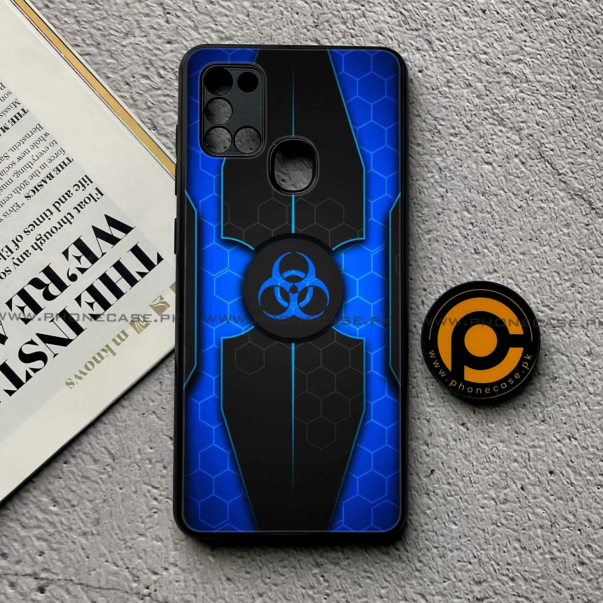 Samsung Galaxy A21s - Biohazard Sign Series - Premium Printed Glass soft Bumper shock Proof Case