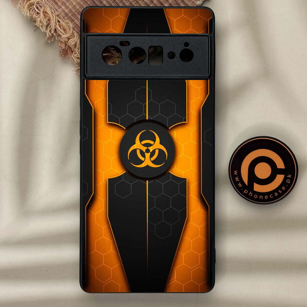 Google Pixel 6 Pro - Biohazard Sign Design 2 - Premium Metal Printed soft Bumper Shock Proof Case CS-42004