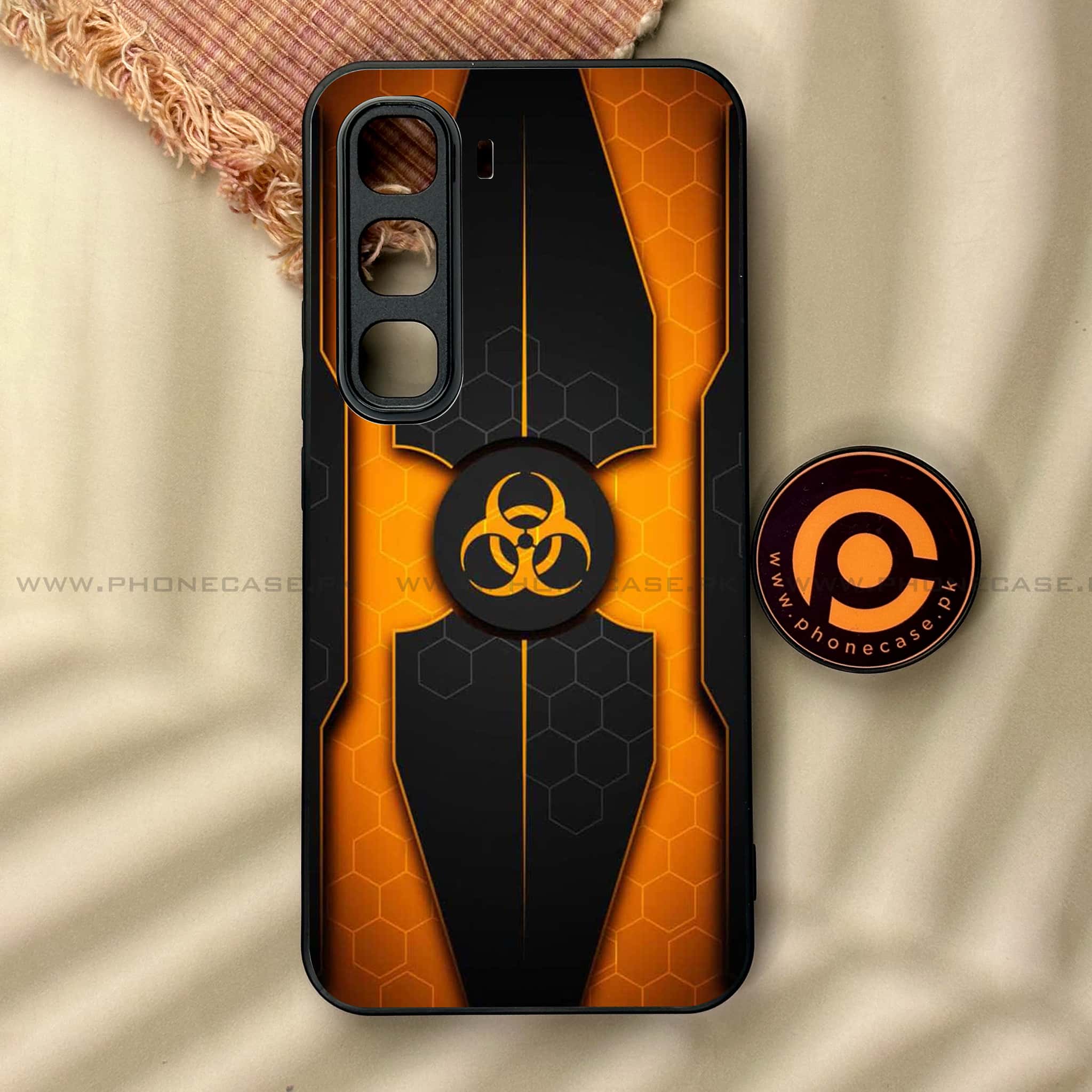 Infinix Hot 60 Pro -  Biohazard Sign Series - Premium Metal Printed soft Bumper shock Proof Case
