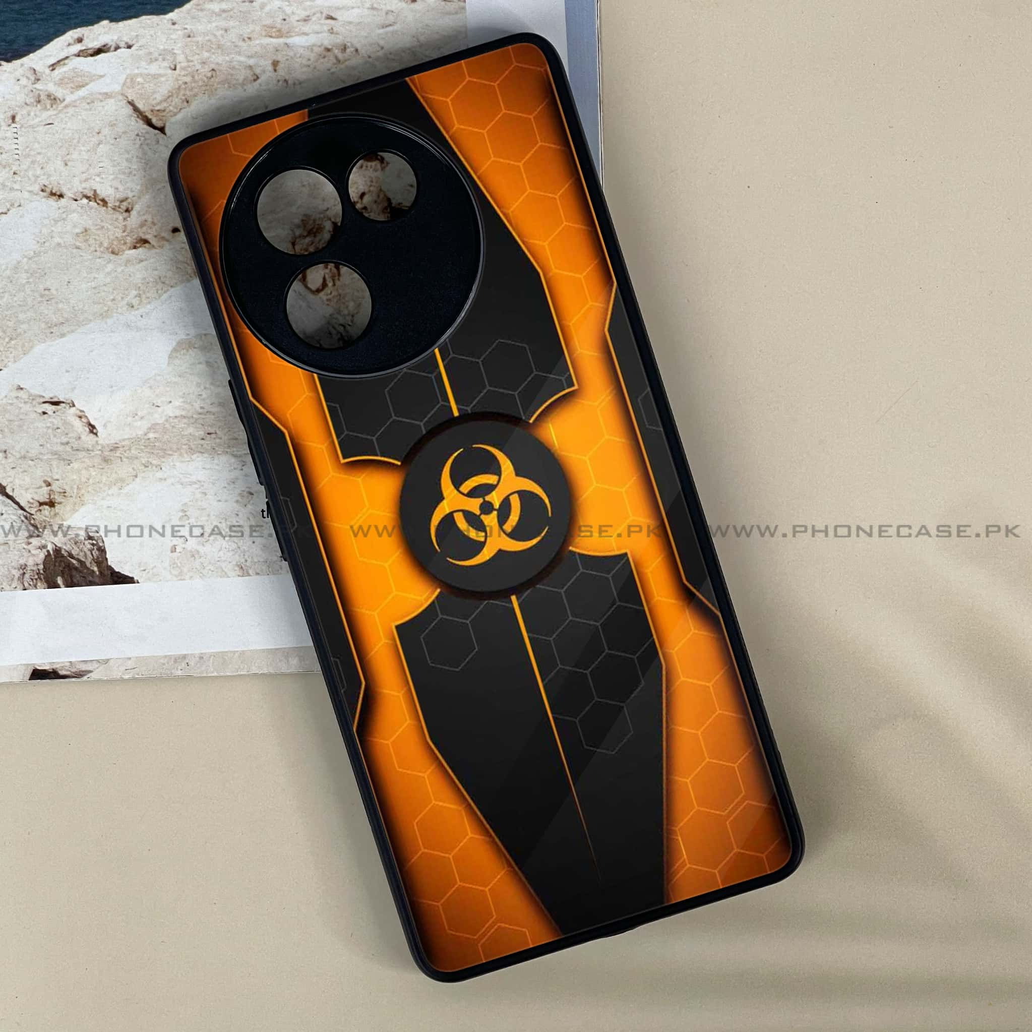 Vivo V30E - Biohazard Sign Series - Premium Printed Metal soft Bumper shock Proof Case