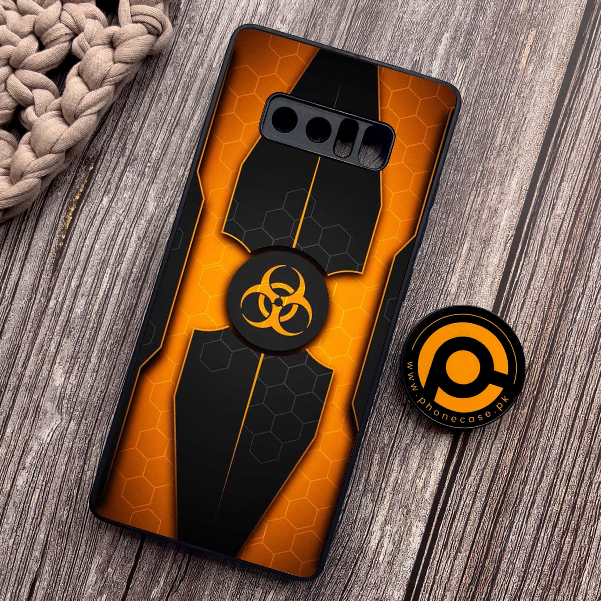 Samsung Galaxy Note 8 - Biohazard Sign Series - Premium Metal Printed soft Bumper shock Proof Case
