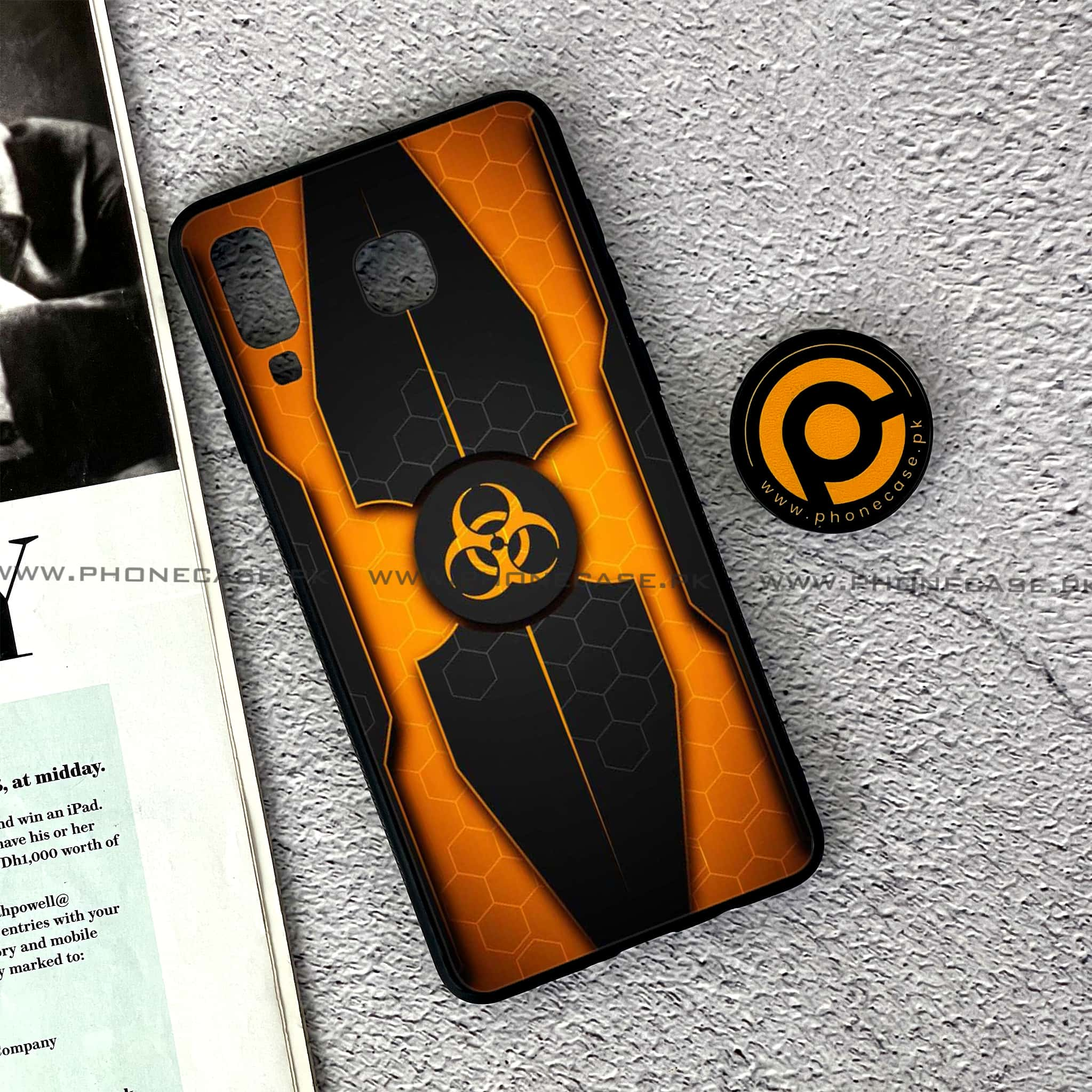 Samsung Galaxy A8 Star(A9 Star) - Biohazard Sign Series - Premium Printed Glass soft Bumper shock Proof Case