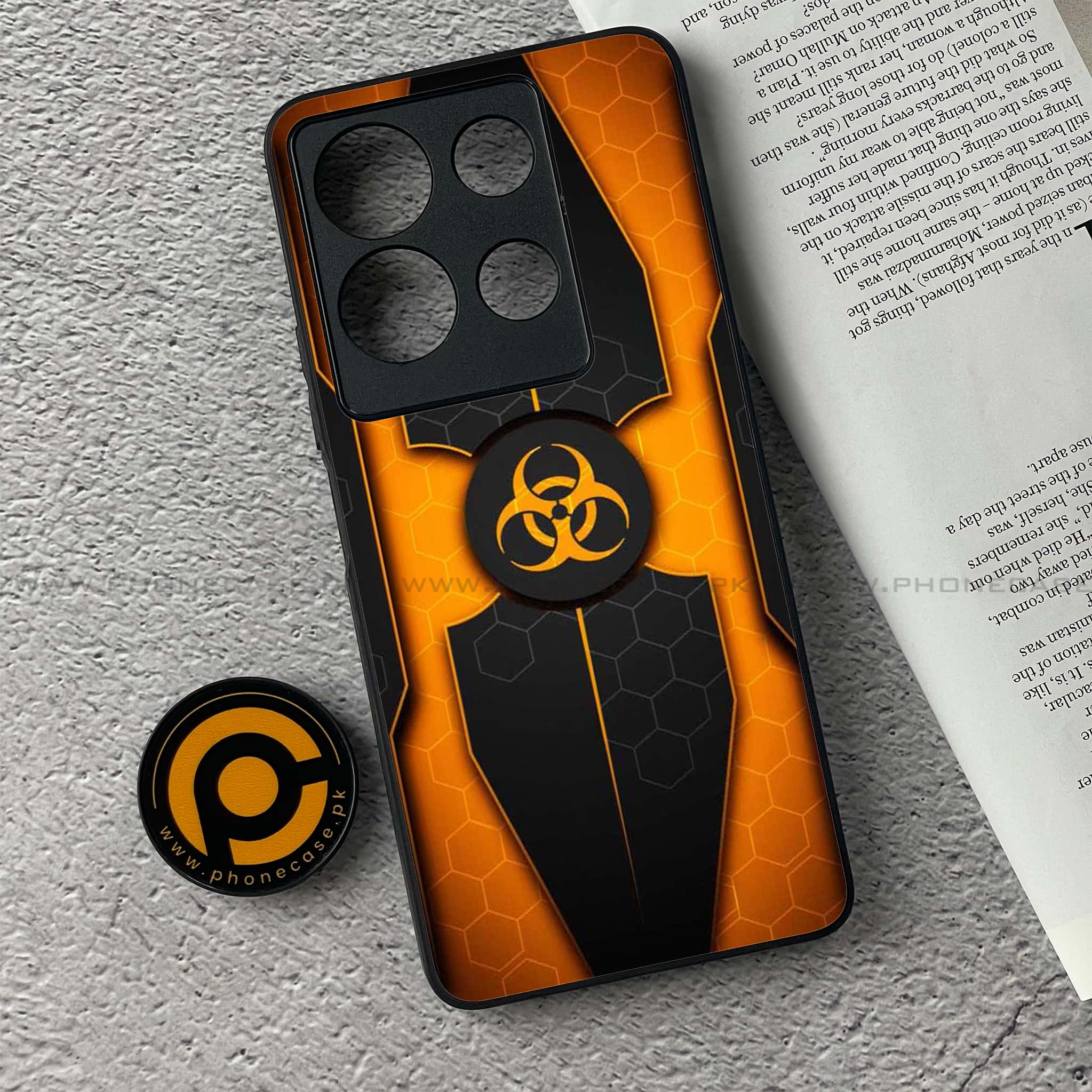 Infinix Note 30 - Biohazard Sign Series - Premium Printed Glass soft Bumper shock Proof Case