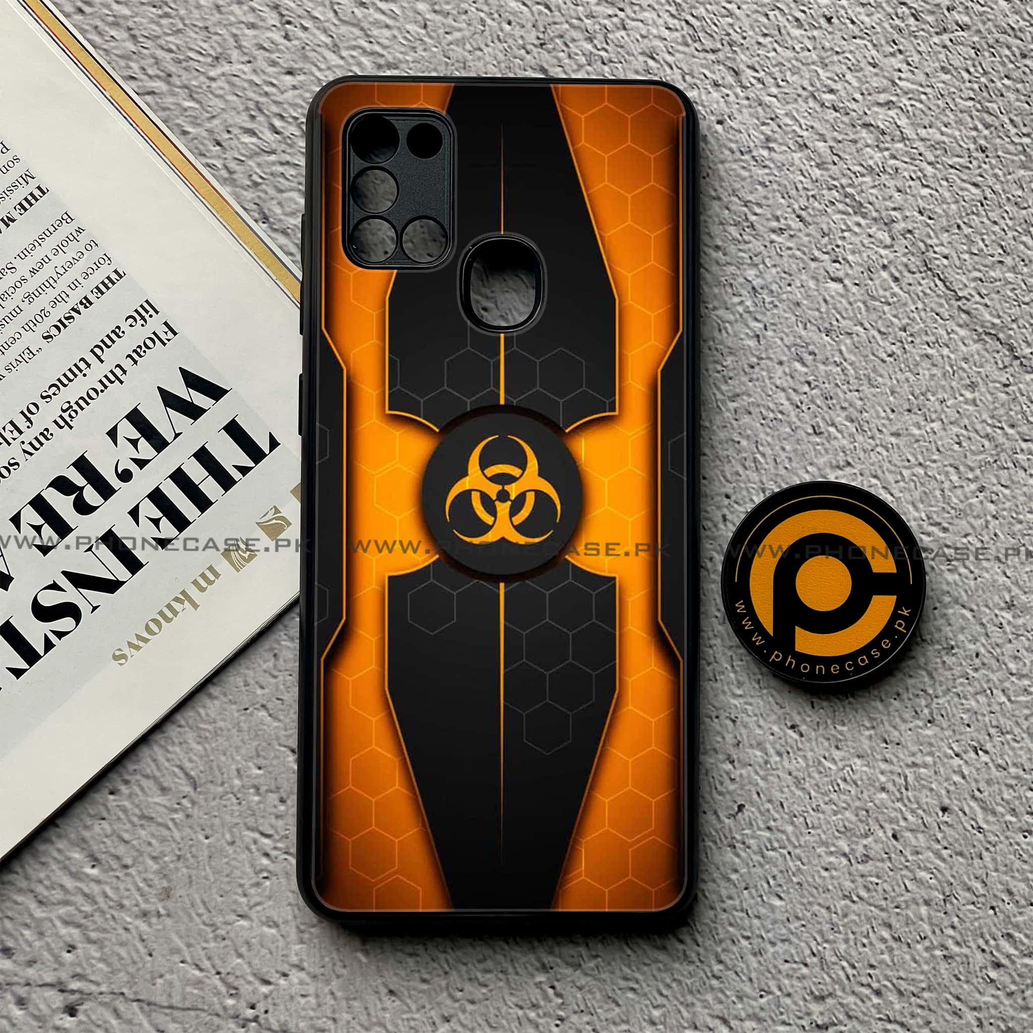 Samsung Galaxy A21s - Biohazard Sign Series - Premium Printed Glass soft Bumper shock Proof Case