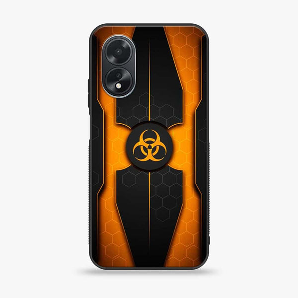 Oppo A18 4G/A38 4G - Biohazard Sign Design 2- Premium Printed Glass soft Bumper shock Proof Case CS-11915 CS-12582 CS-12593