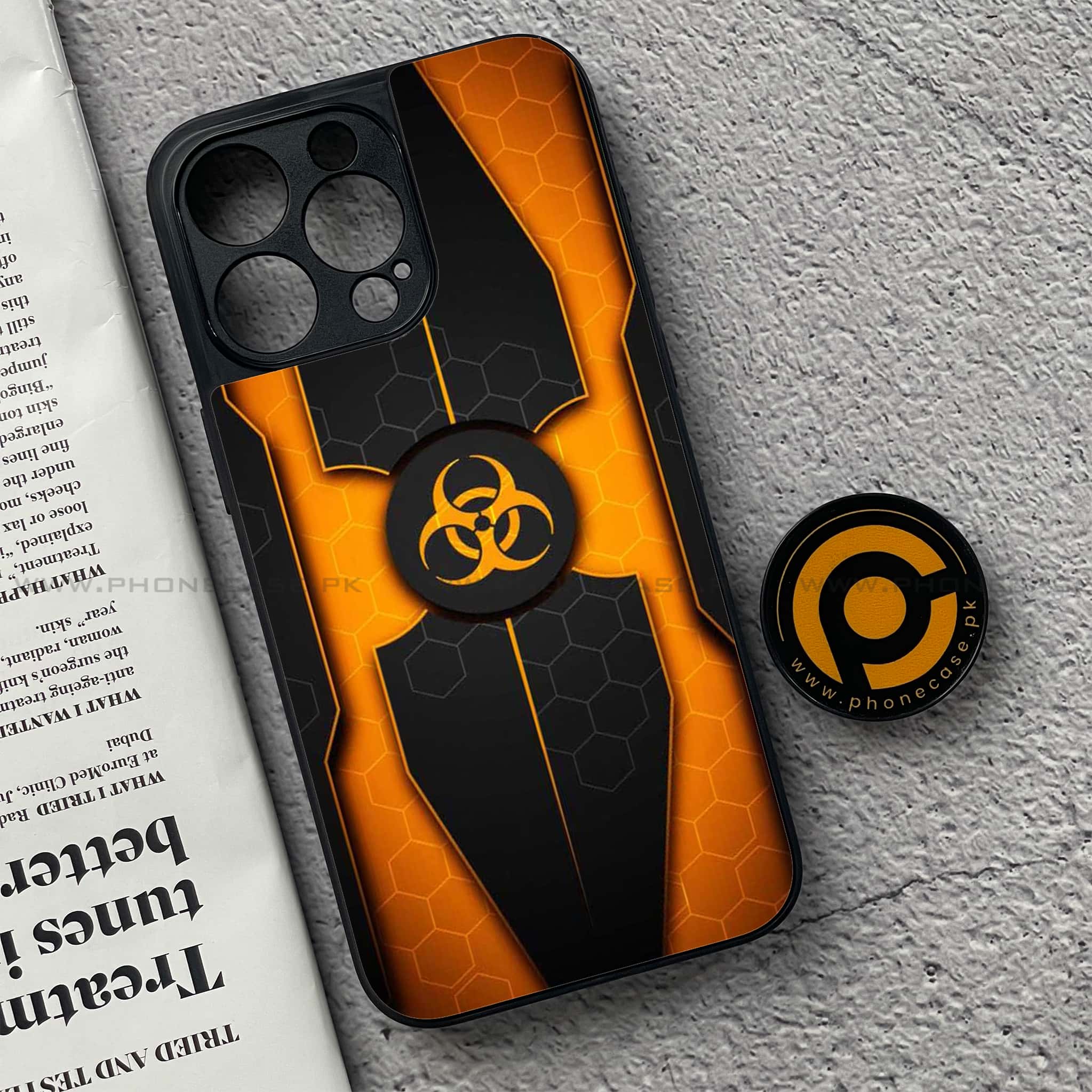 iPhone 15 Pro - Biohazard Sign Series - Premium Metal Printed soft Bumper shock Proof Case