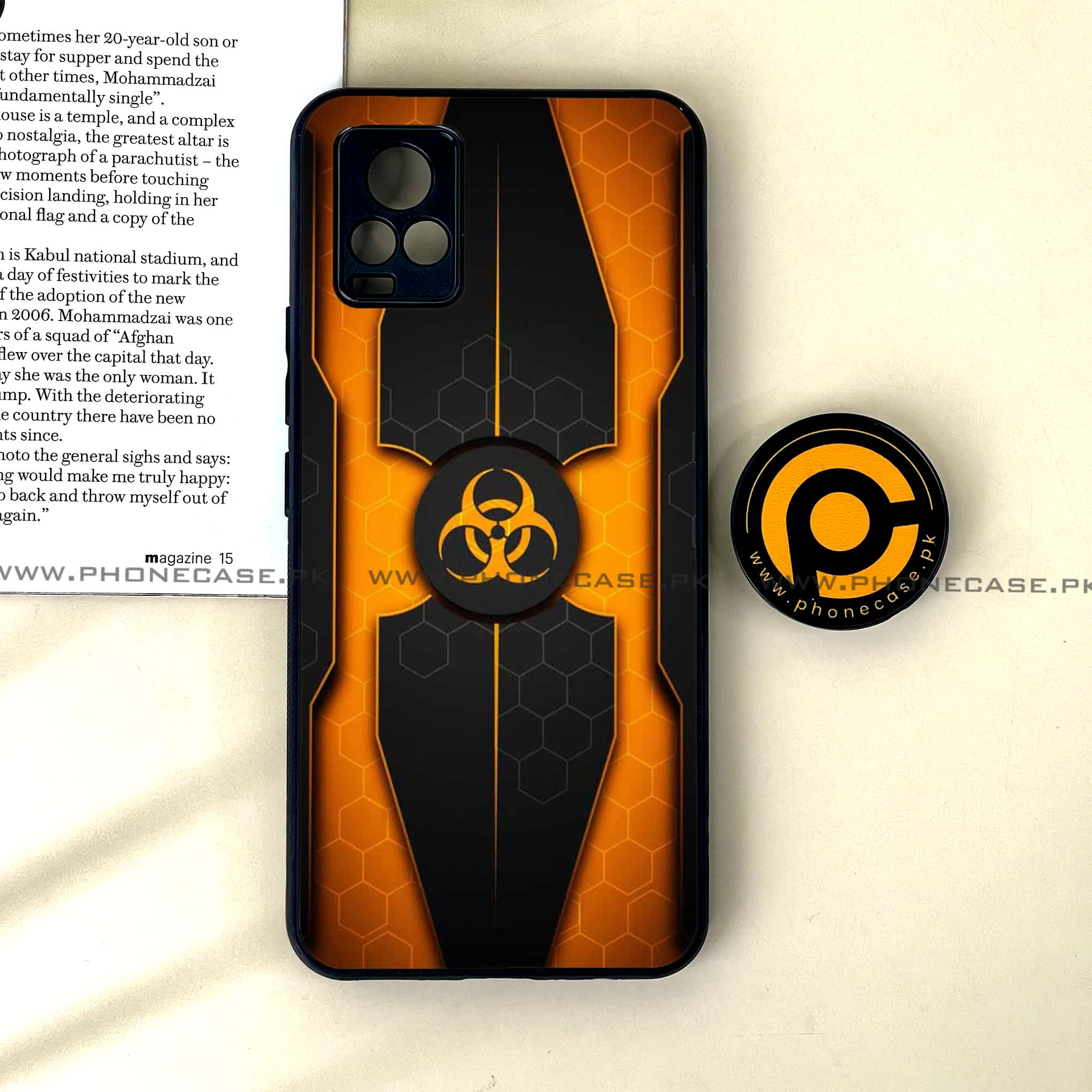 Vivo V20 - Biohazard Sign Series - Premium Printed Glass soft Bumper shock Proof Case