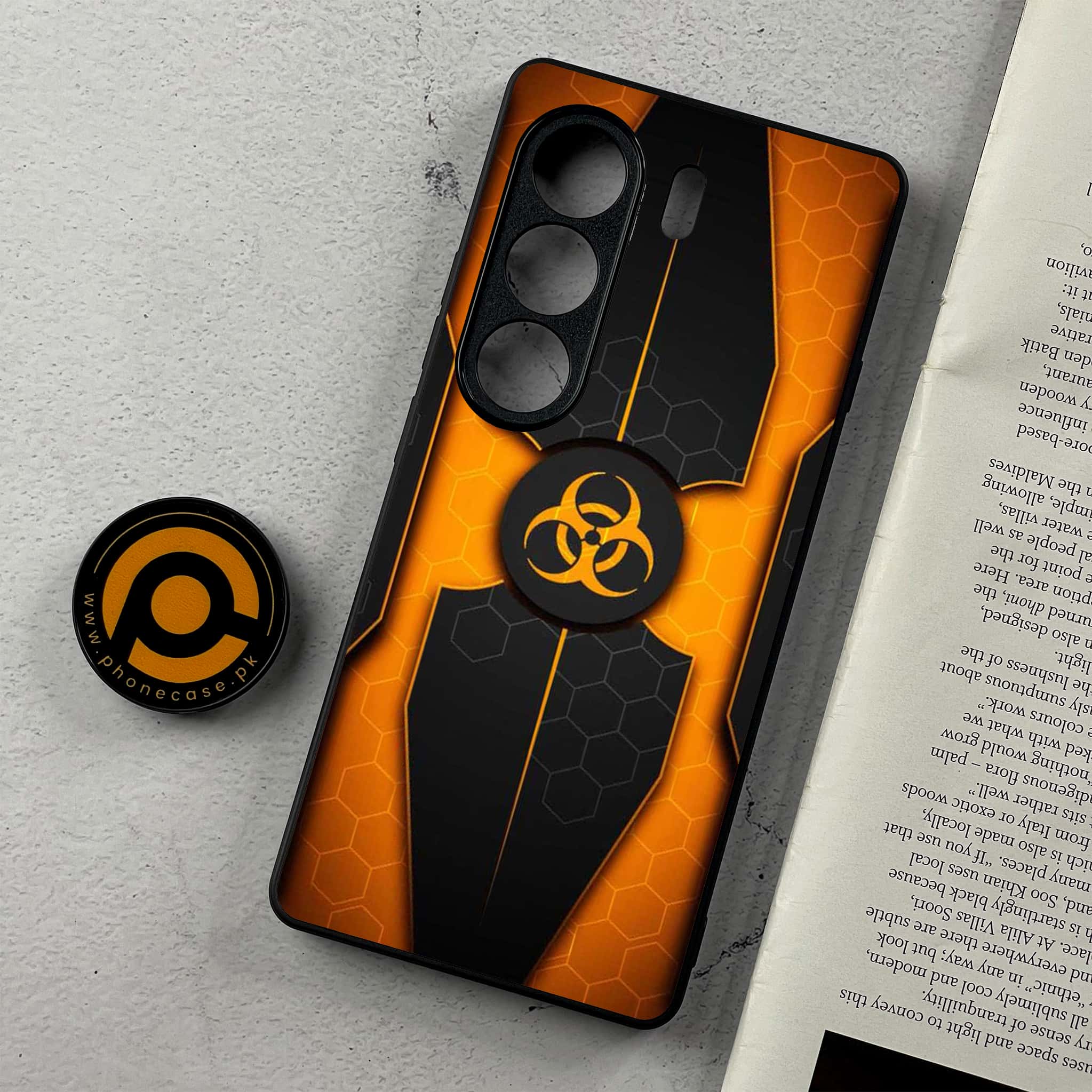 Tecno Camon 40 - Biohazard Sign Series - Premium Metal Printed Soft Bumper Shockproof Case