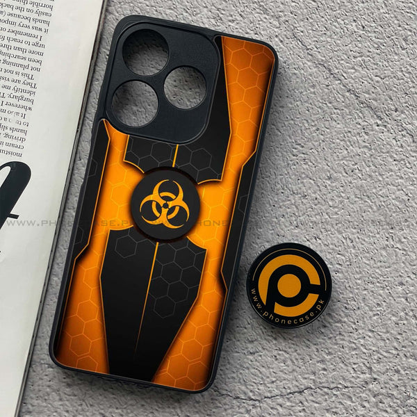 Tecno Spark 10C - Biohazard Sign Design 2   - Premium Metal Printed soft Bumper shock Proof Case  CS-32277