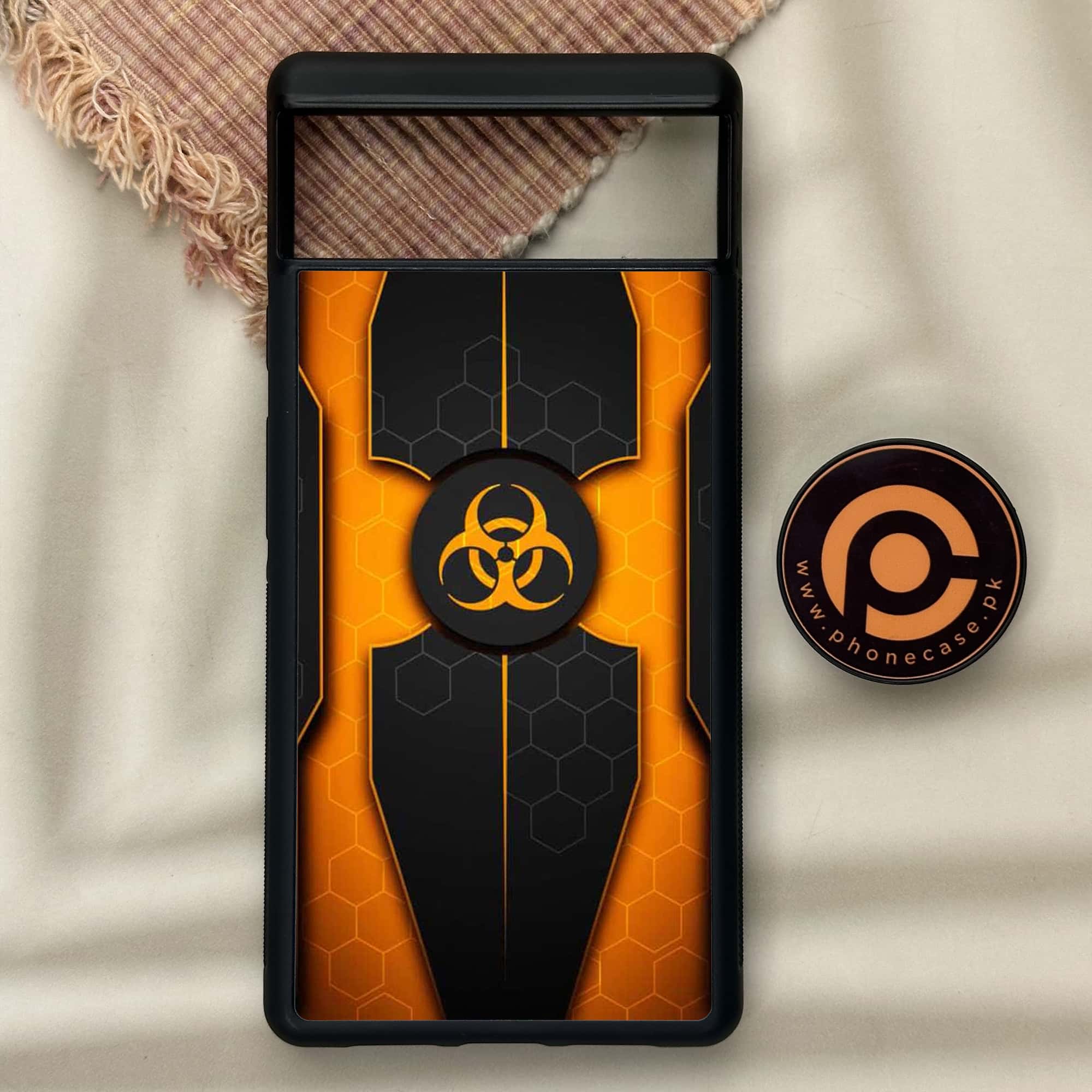 Google Pixel 6 - Biohazard Sign Series - Premium Metal Printed soft Bumper Shock Proof Case