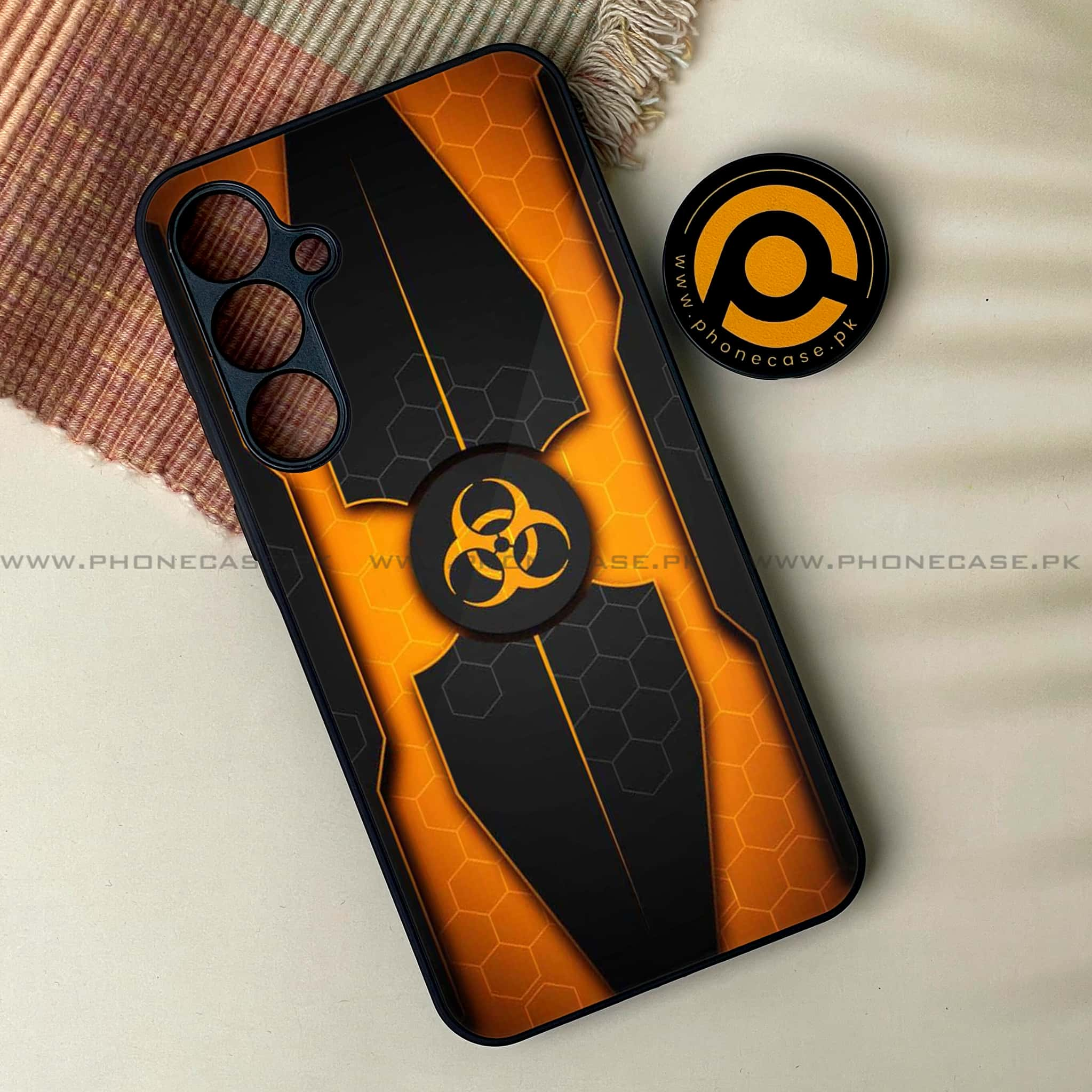 Samsung Galaxy A34 - Biohazard Sign Series - Premium Printed Glass soft Bumper shock Proof Case