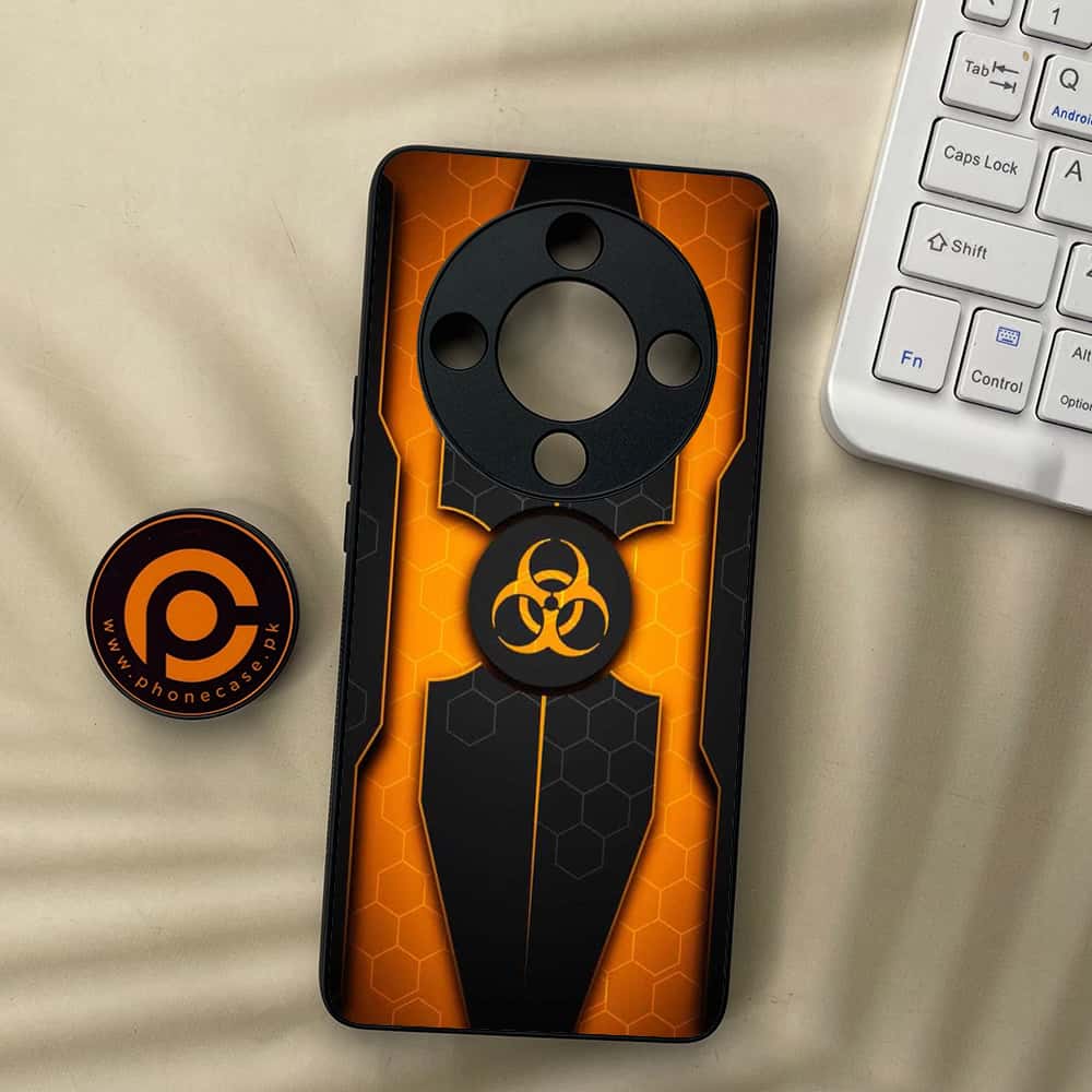 HONOR X9b 5G - Biohazard Sign Series - Premium Metal  Printed soft Bumper shock Proof Case