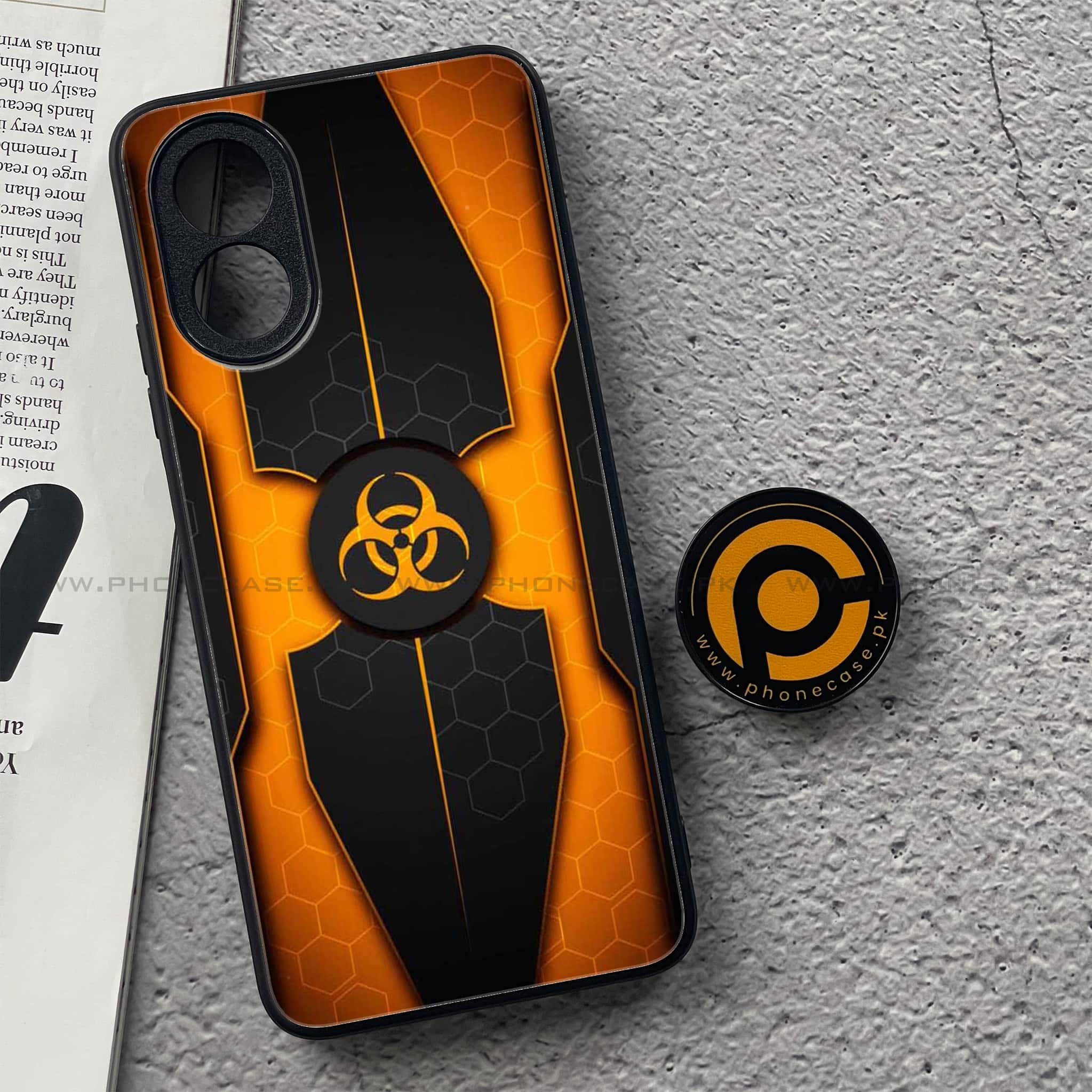Oppo A18 4G - Biohazard Sign Series - Premium Printed Glass soft Bumper shock Proof Case