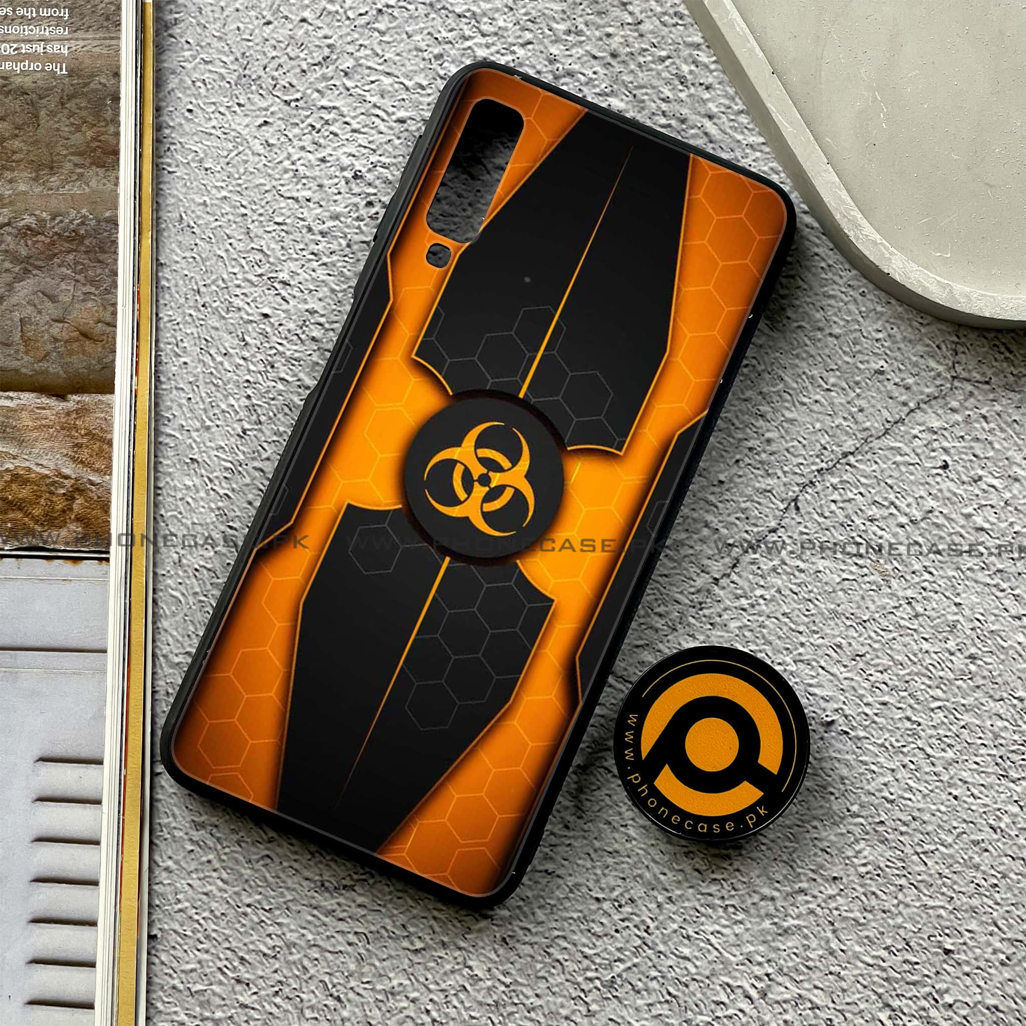 Galaxy A7 2018 - Biohazard Sign Series - Premium Printed Metal soft Bumper shock Proof Case