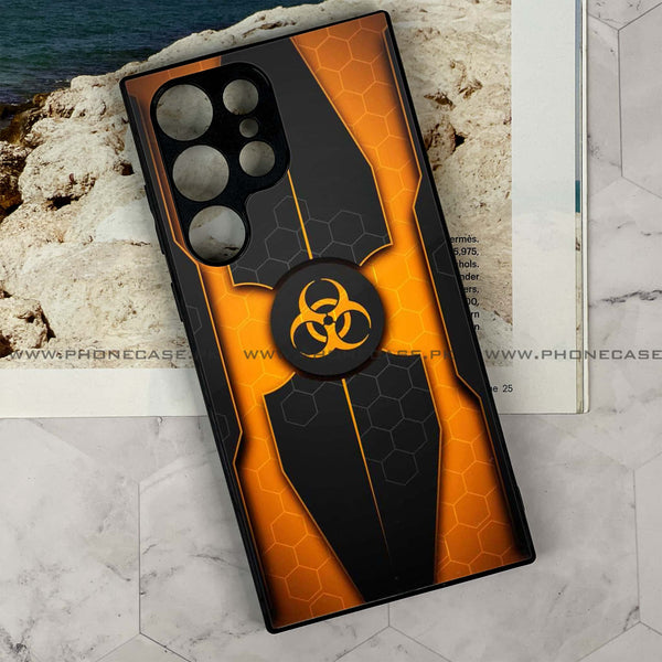 Samsung Galaxy S24 Ultra - Biohazard Sign Design 2 - Premium Metal Printed soft Bumper shock Proof Case CS-41769