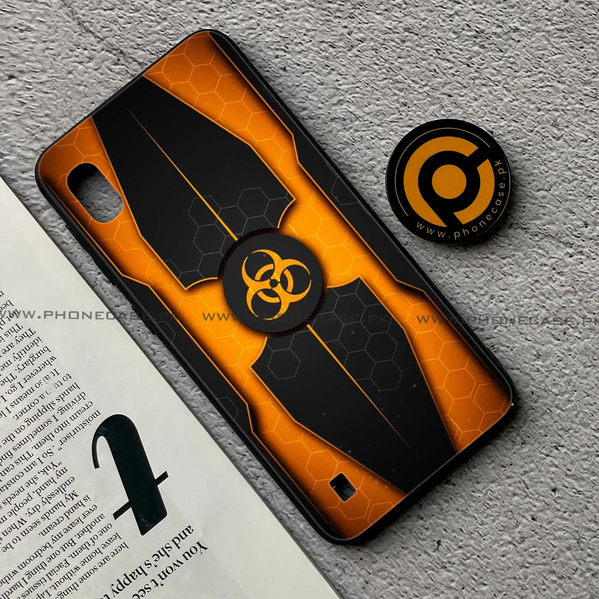 Samsung Galaxy A10 - Biohazard Sign Series - Premium Printed Glass soft Bumper shock Proof Case