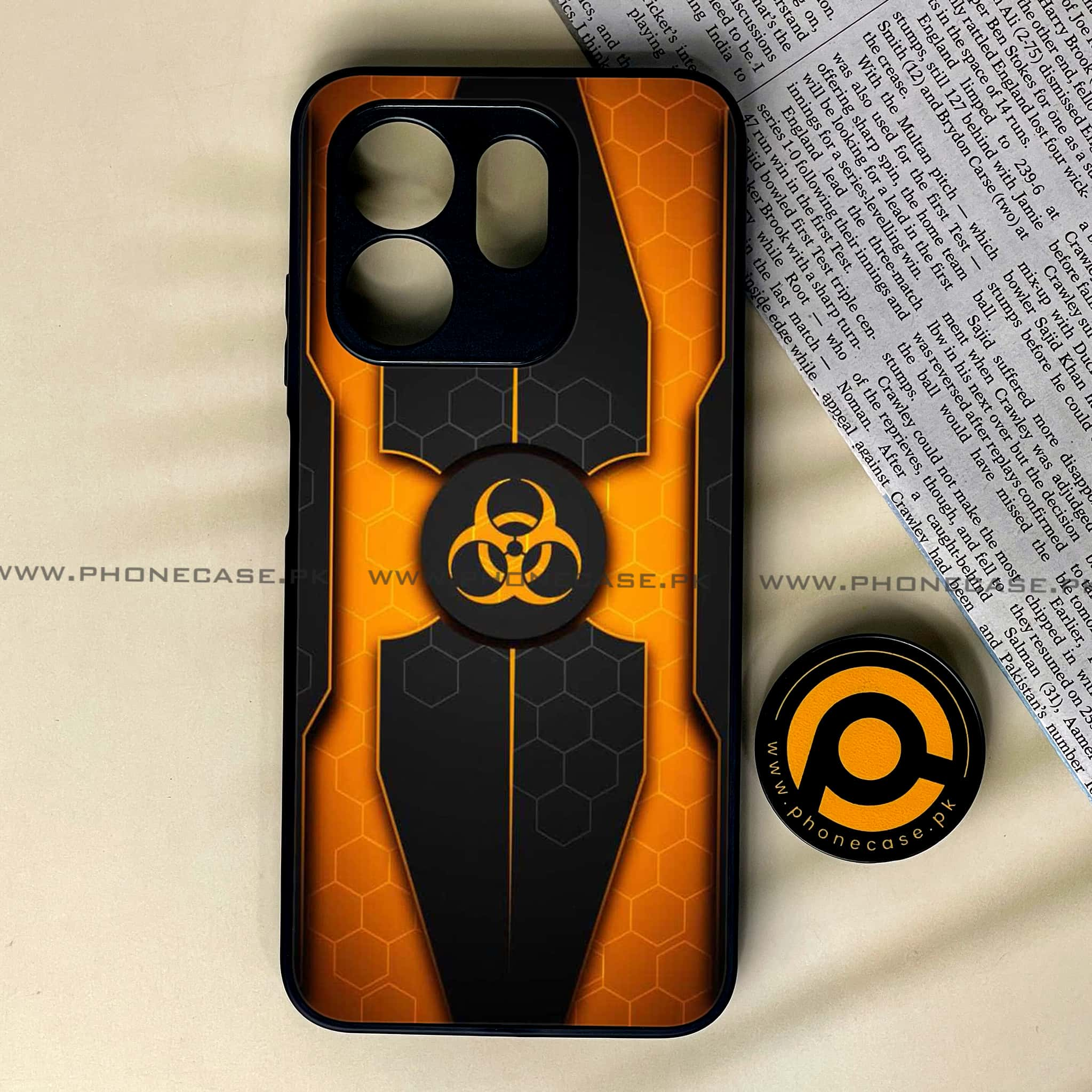 Infinix Hot 50i - Biohazard Sign Series - Premium Printed Glass soft Bumper shock Proof Case