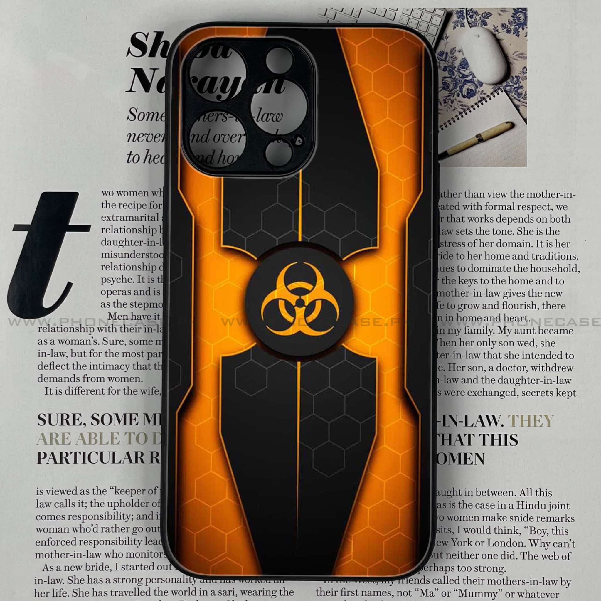 iPhone 16 Pro Max - Biohazard Sign Series - Premium Printed Glass soft Bumper shock Proof Case