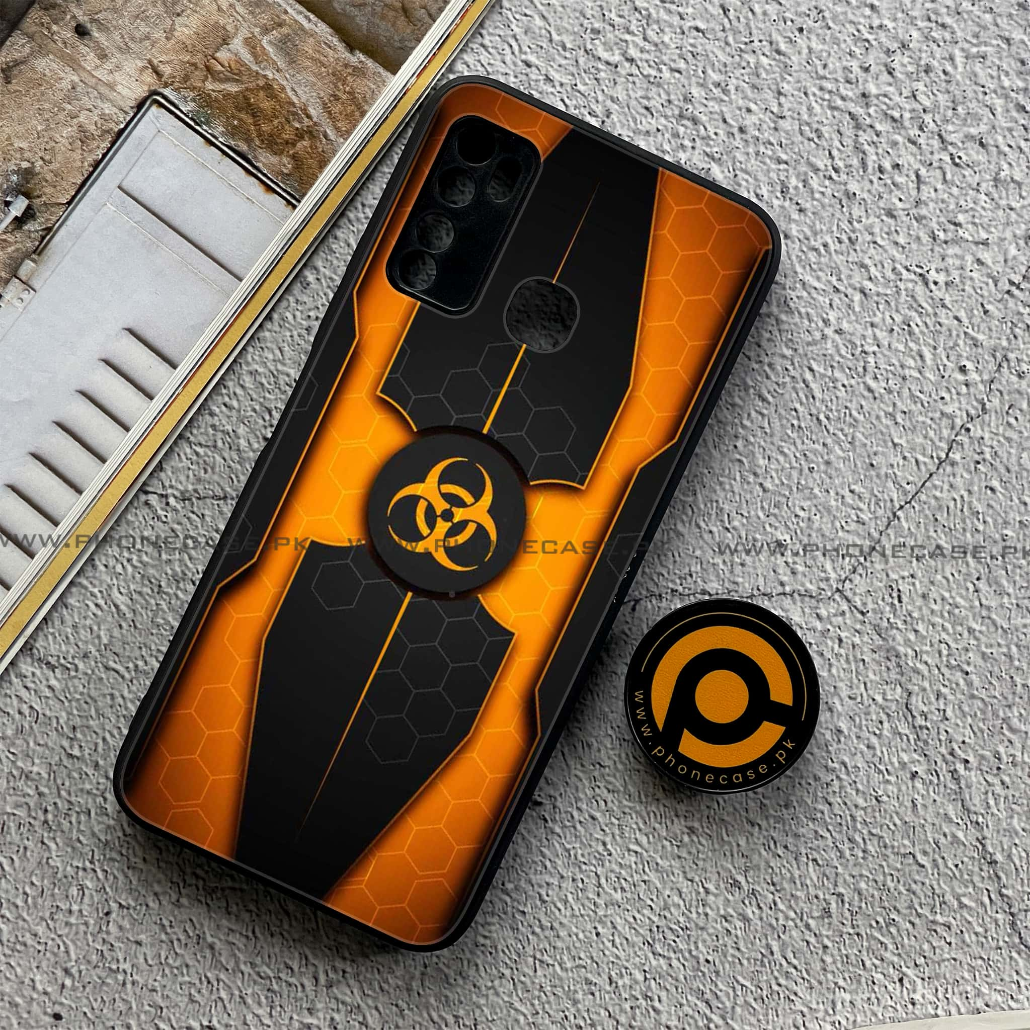 Infinix Note 7 Lite - Biohazard Sign Series - Premium Printed Metal soft Bumper shock Proof Case