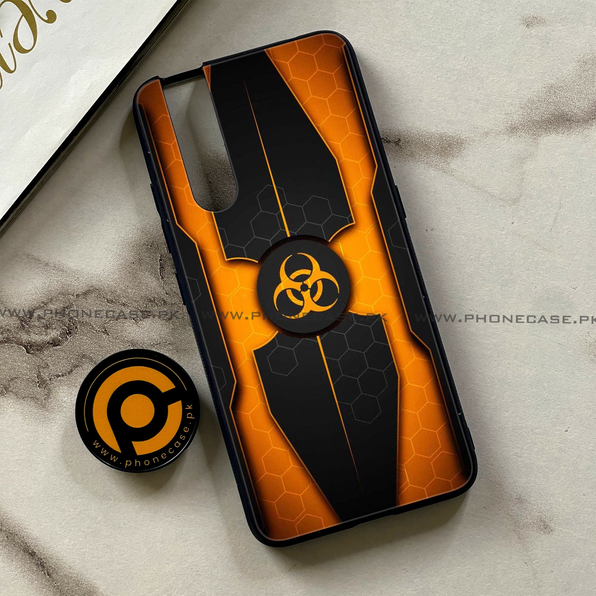 Vivo V15 Pro - Biohazard Sign Series - Premium Printed Glass soft Bumper shock Proof Case