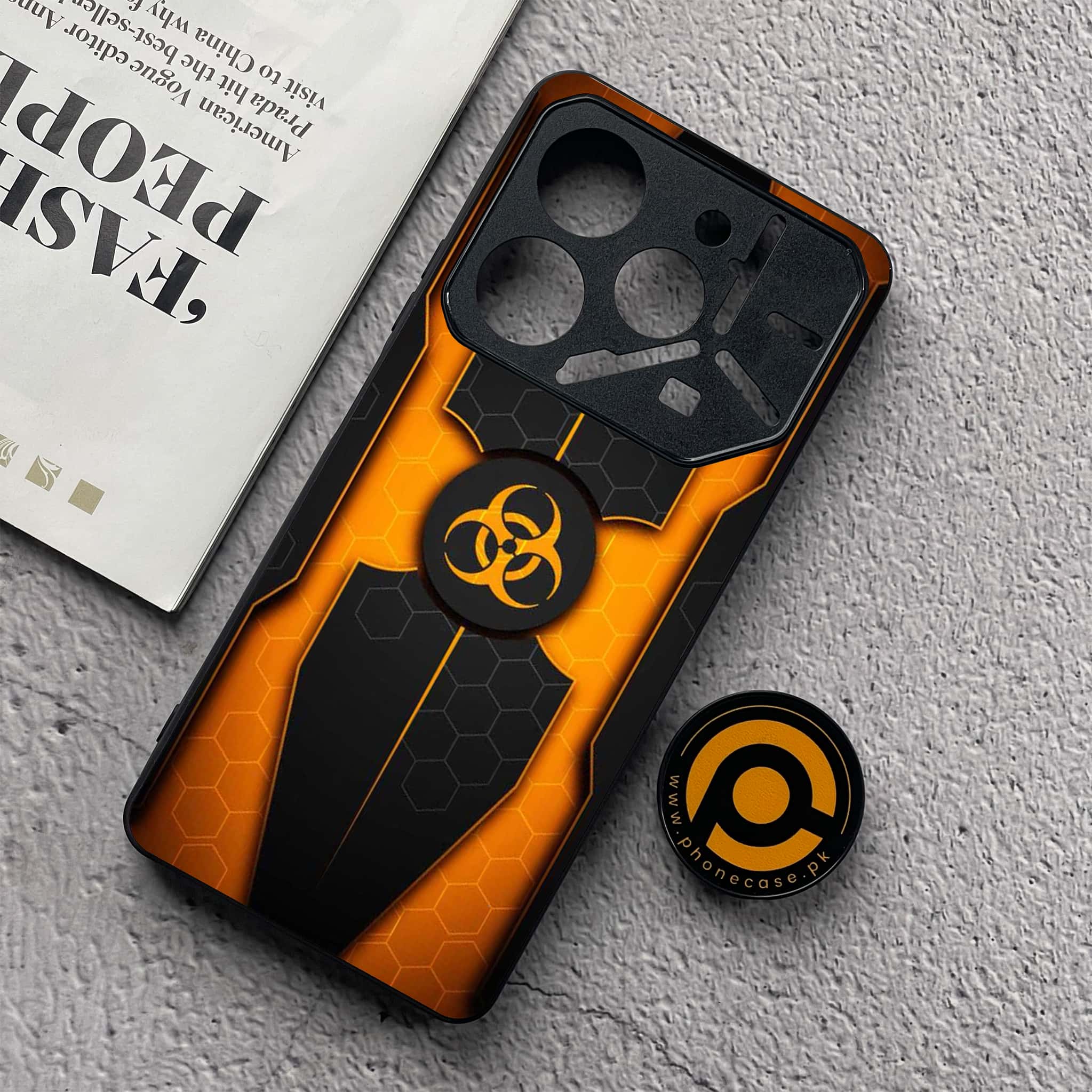 Tecno Pova 6 Neo - Biohazard Sign Series - Premium Metal  Printed soft Bumper shock Proof Case