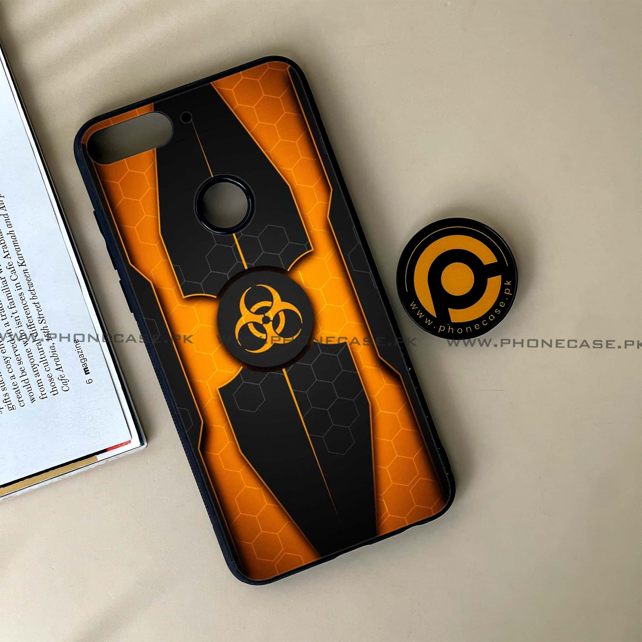 Huawei Y7 Prime (2018) - Biohazard Sign Series - Premium Printed Glass soft Bumper shock Proof Case