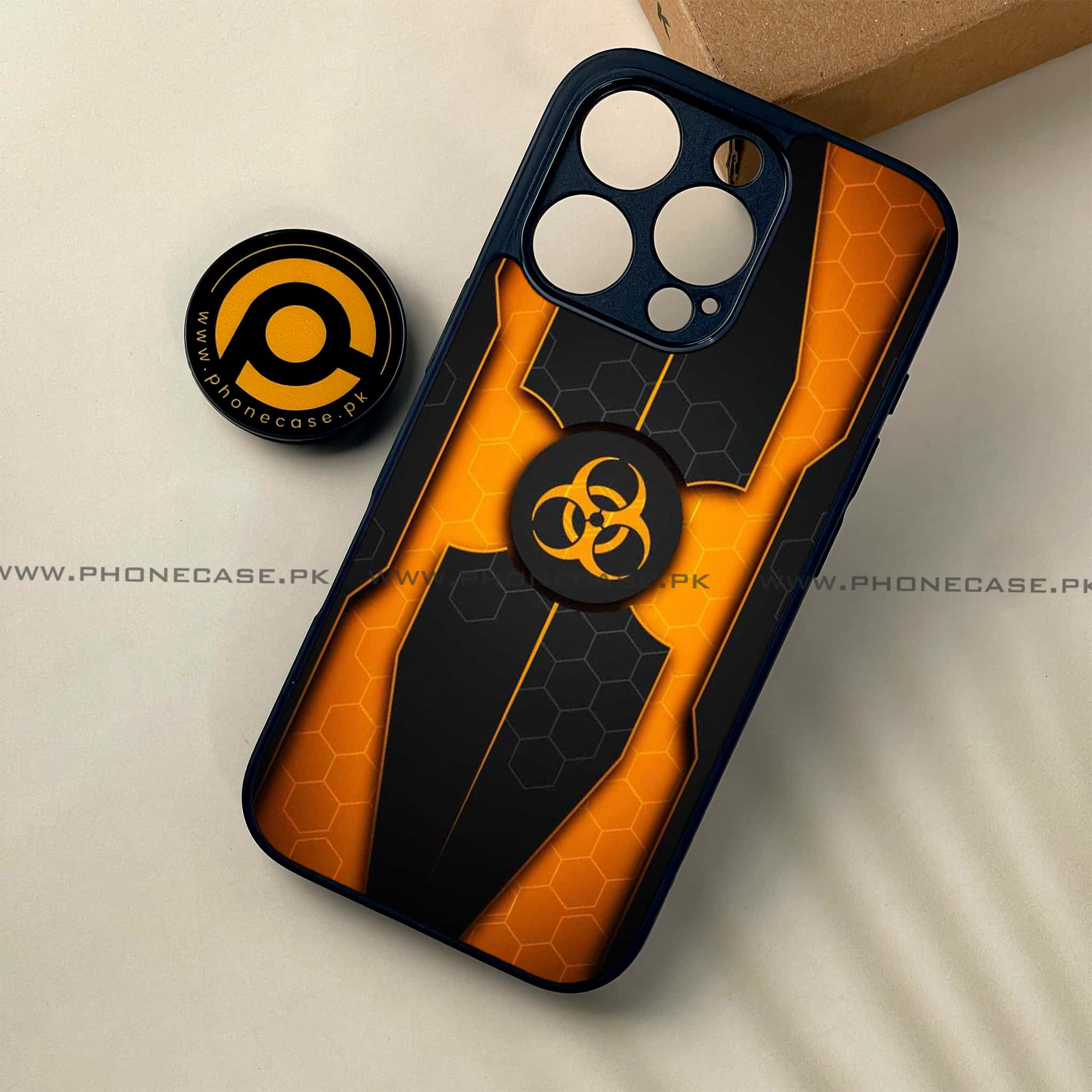 iPhone 16 Pro - Biohazard Sign Series - Premium Printed Glass soft Bumper shock Proof Case