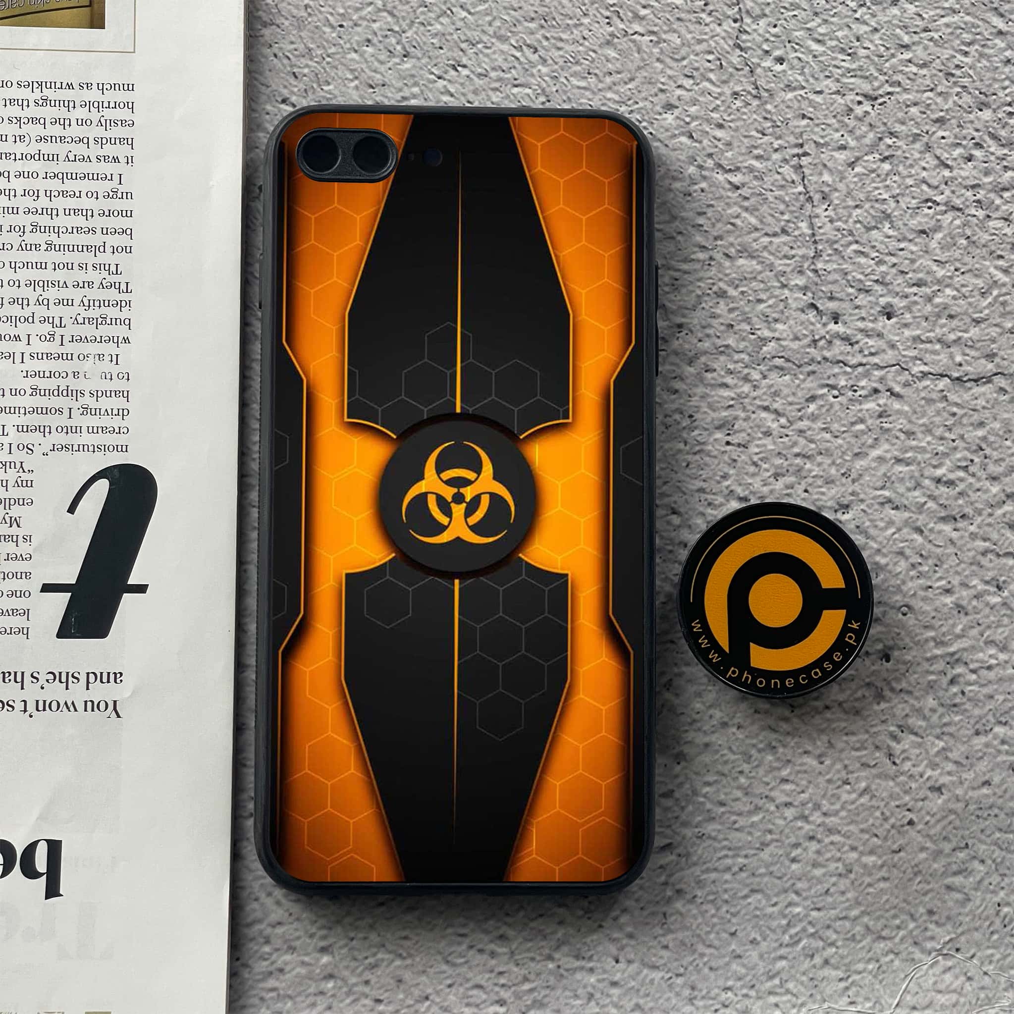 iPhone 8 Plus  - Biohazard Sign Series - Premium Printed Glass soft Bumper shock Proof Case