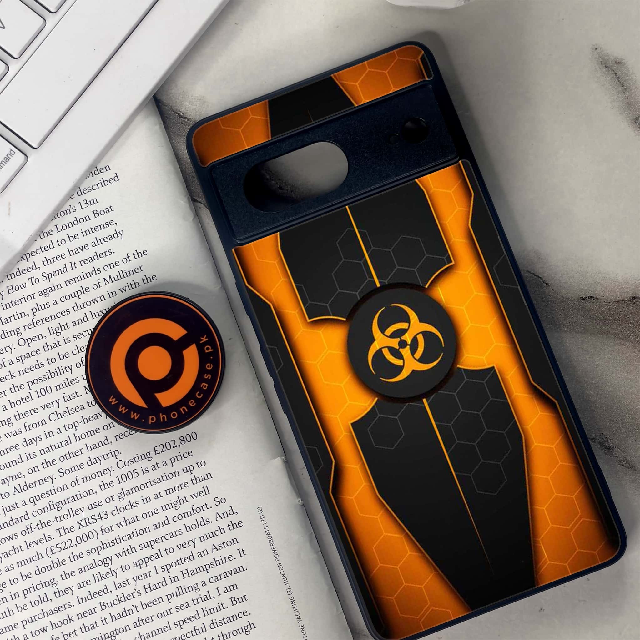 Google Pixel 7 - Biohazard Sign Series - Premium Metal Printed soft Bumper Shock Proof Case