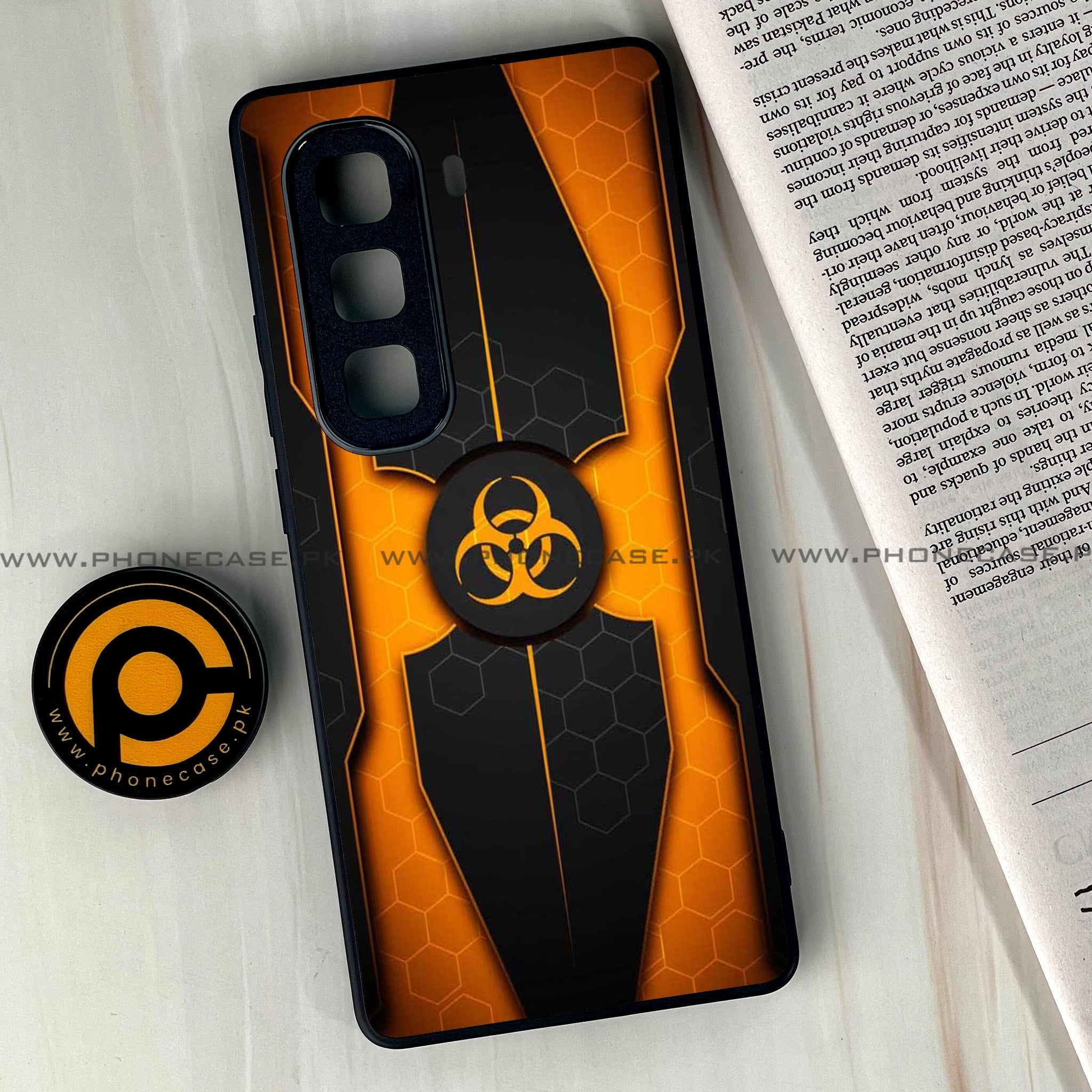 Infinix Hot 60  -  Biohazard Sign Series - Premium Metal Printed soft Bumper shock Proof Case