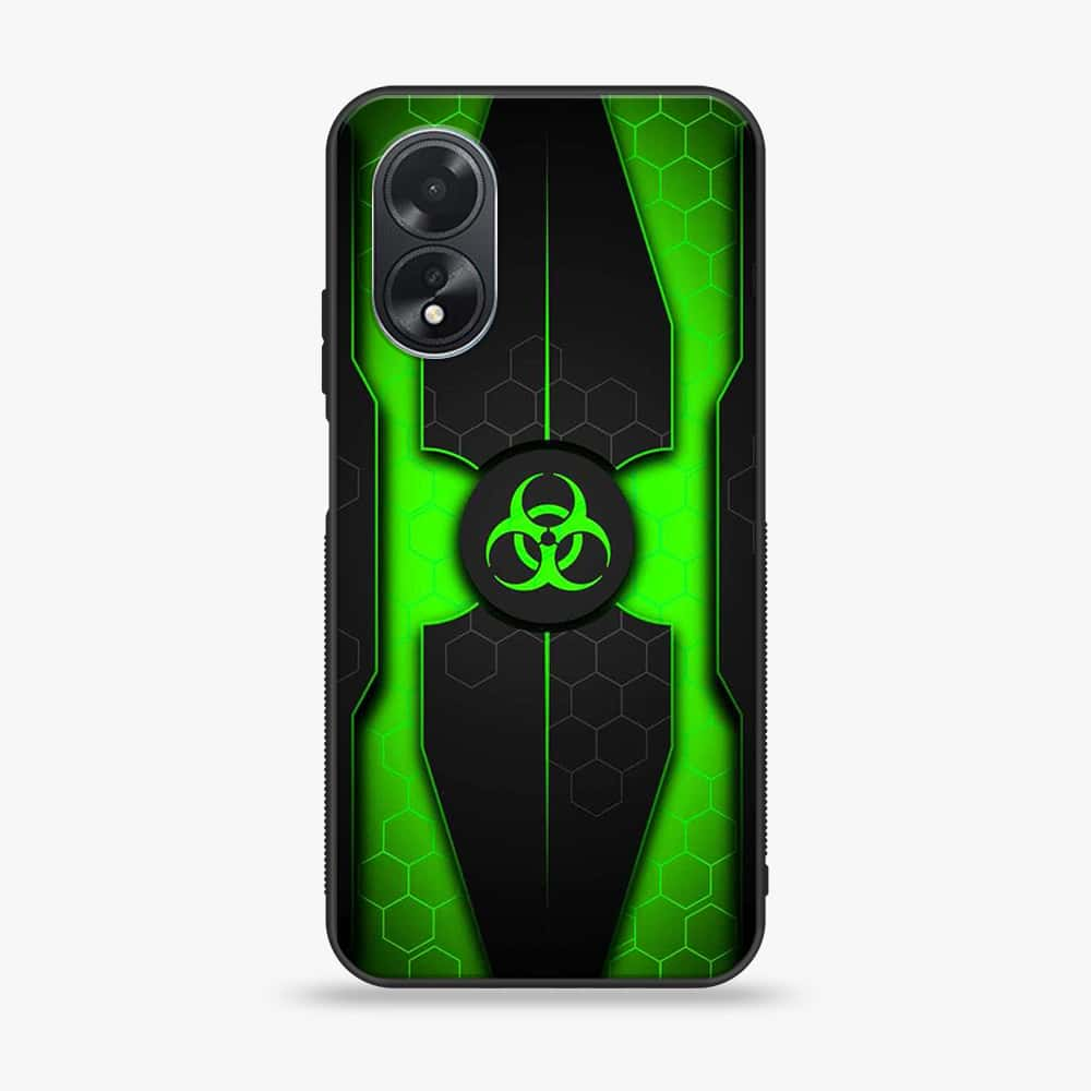 Oppo A18 4G - Biohazard Sign Series - Premium Printed Glass soft Bumper shock Proof Case