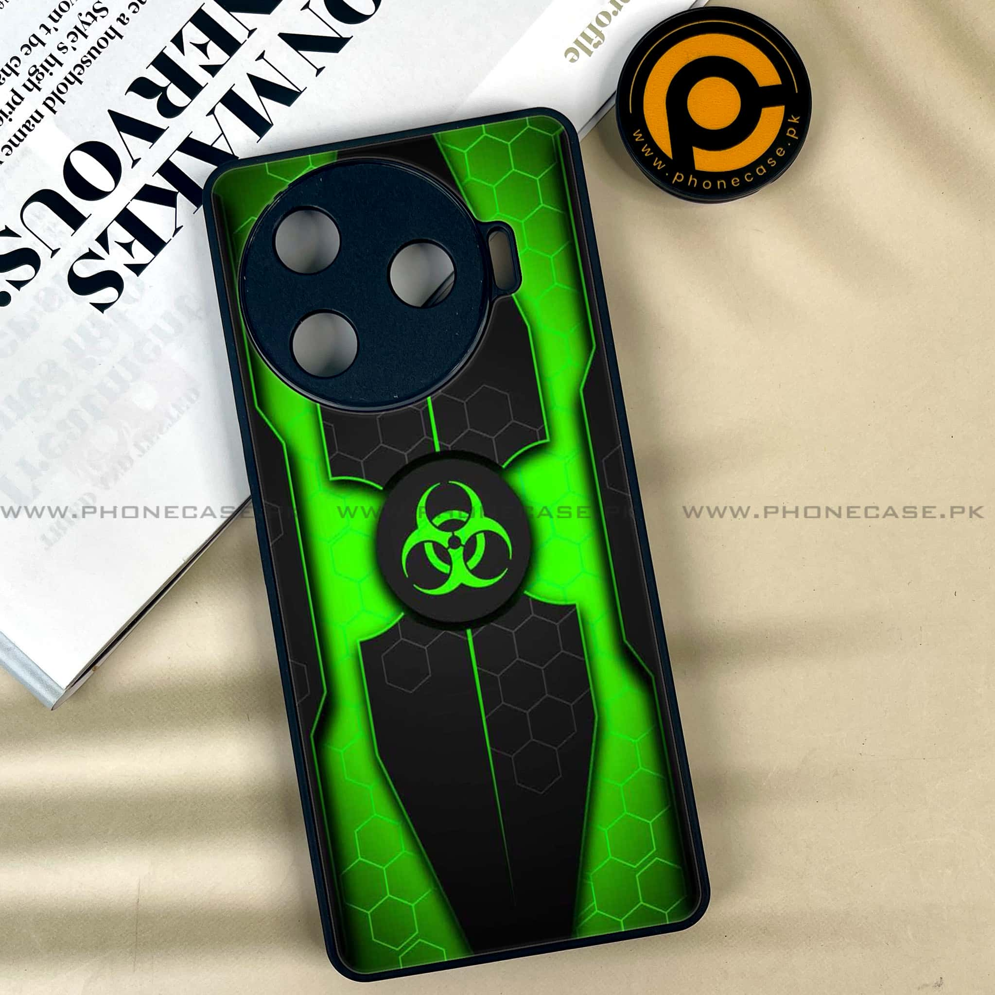 Tecno Camon 30 Pro - Biohazard Sign Series - Premium Printed Glass soft Bumper shock Proof Case