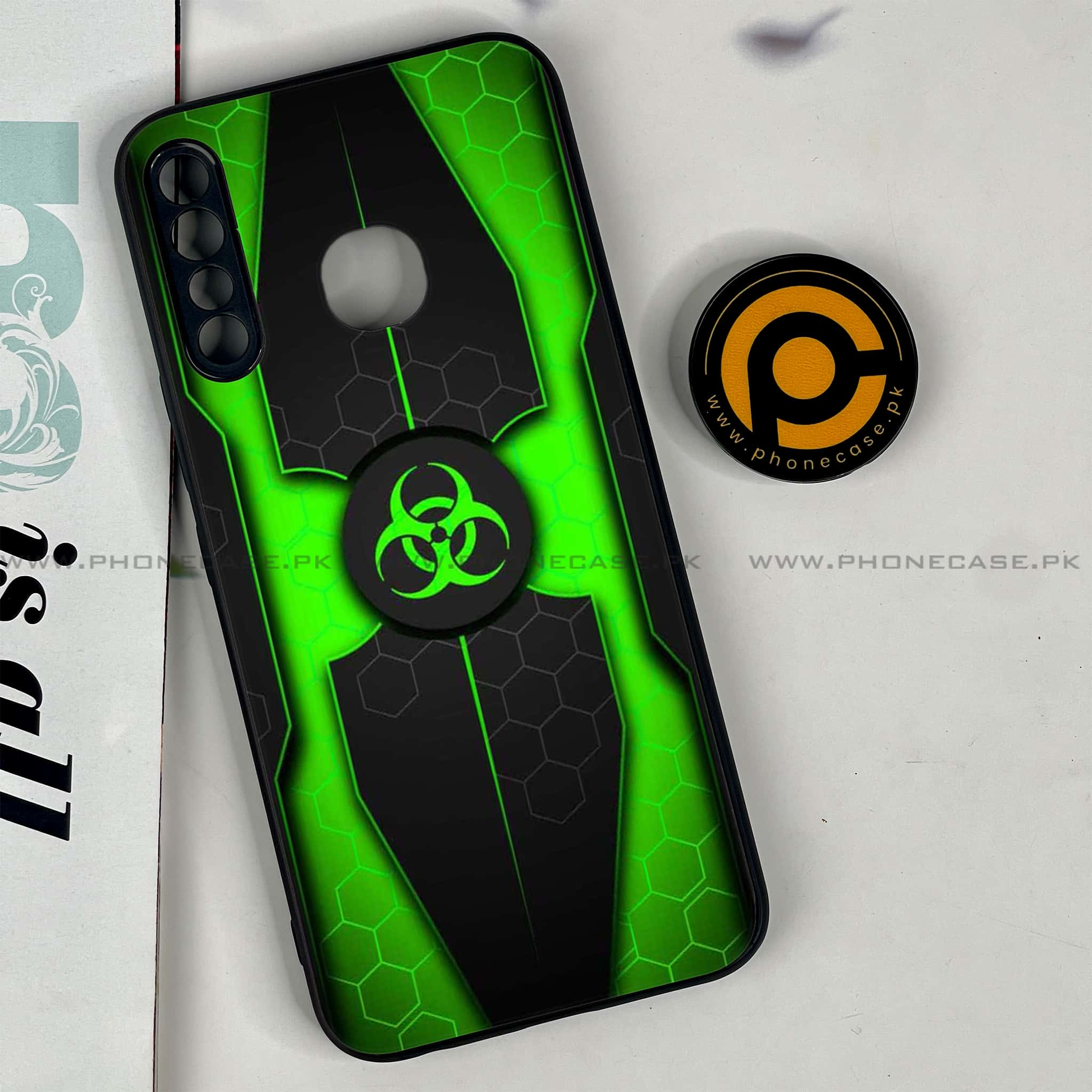 Infinix Hot 8 Lite - Biohazard Sign Series - Premium Printed Glass soft Bumper shock Proof Case