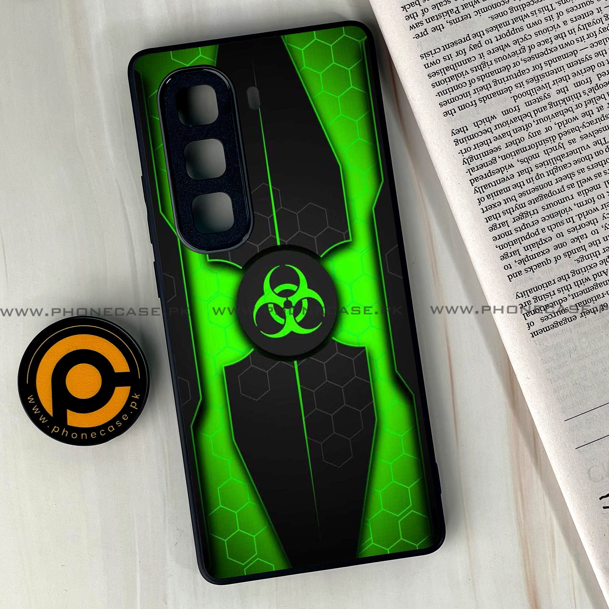 Infinix Hot 60 Pro Plus -  Biohazard Sign Series - Premium Metal Printed soft Bumper shock Proof Case