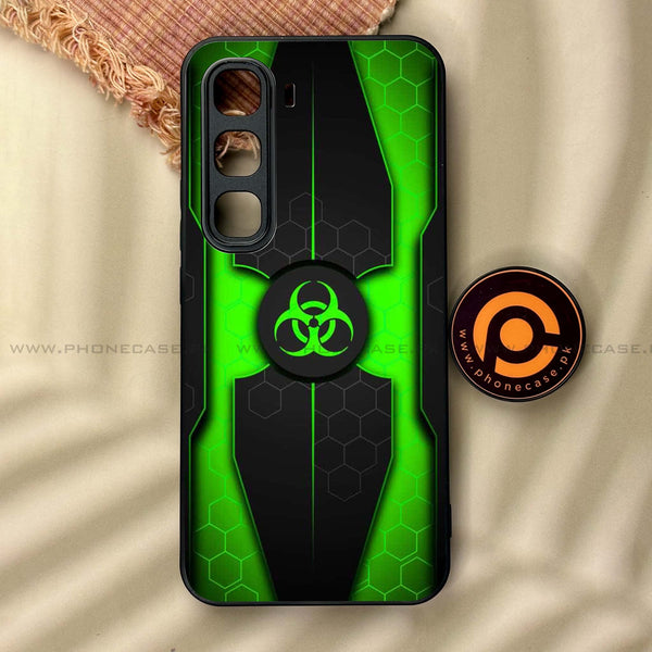 Infinix Hot 60 Pro -  Biohazard Sign Design 3  - Premium Metal Printed soft Bumper shock Proof Case  CS-38024