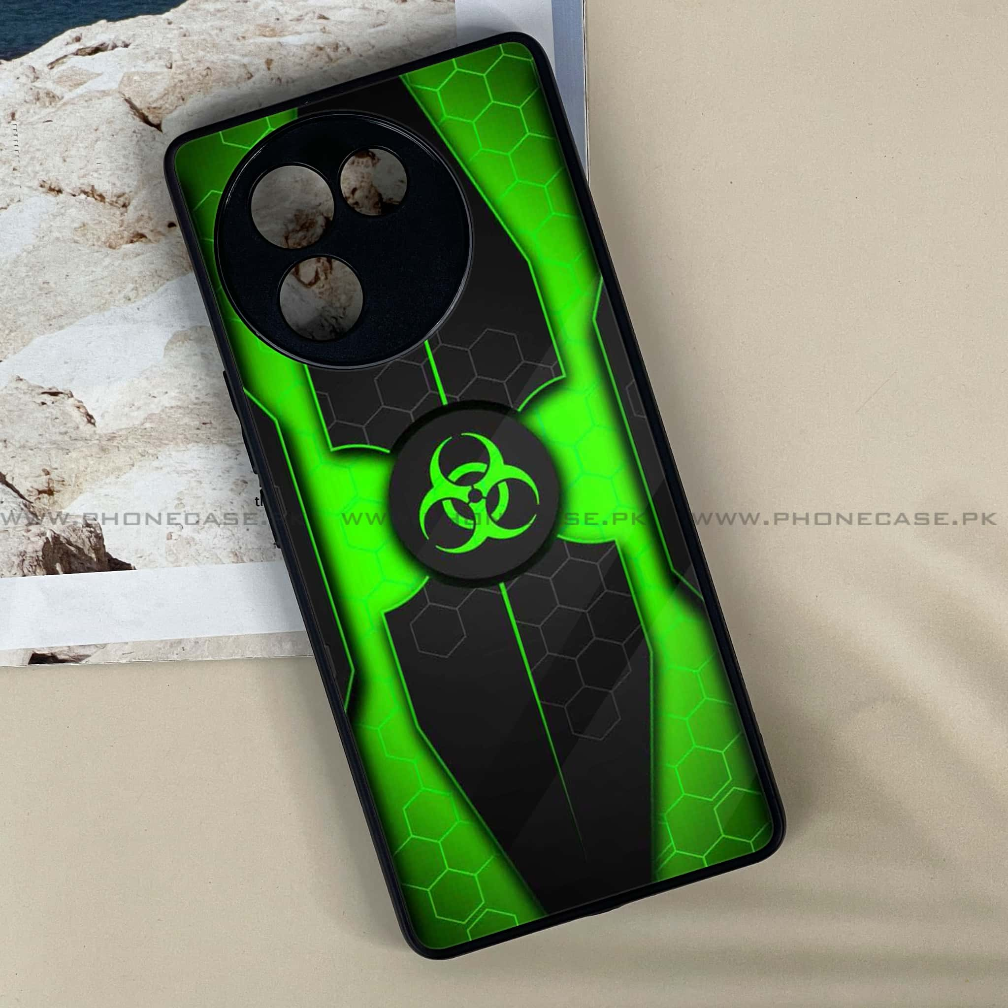 Vivo V30E - Biohazard Sign Series - Premium Printed Metal soft Bumper shock Proof Case