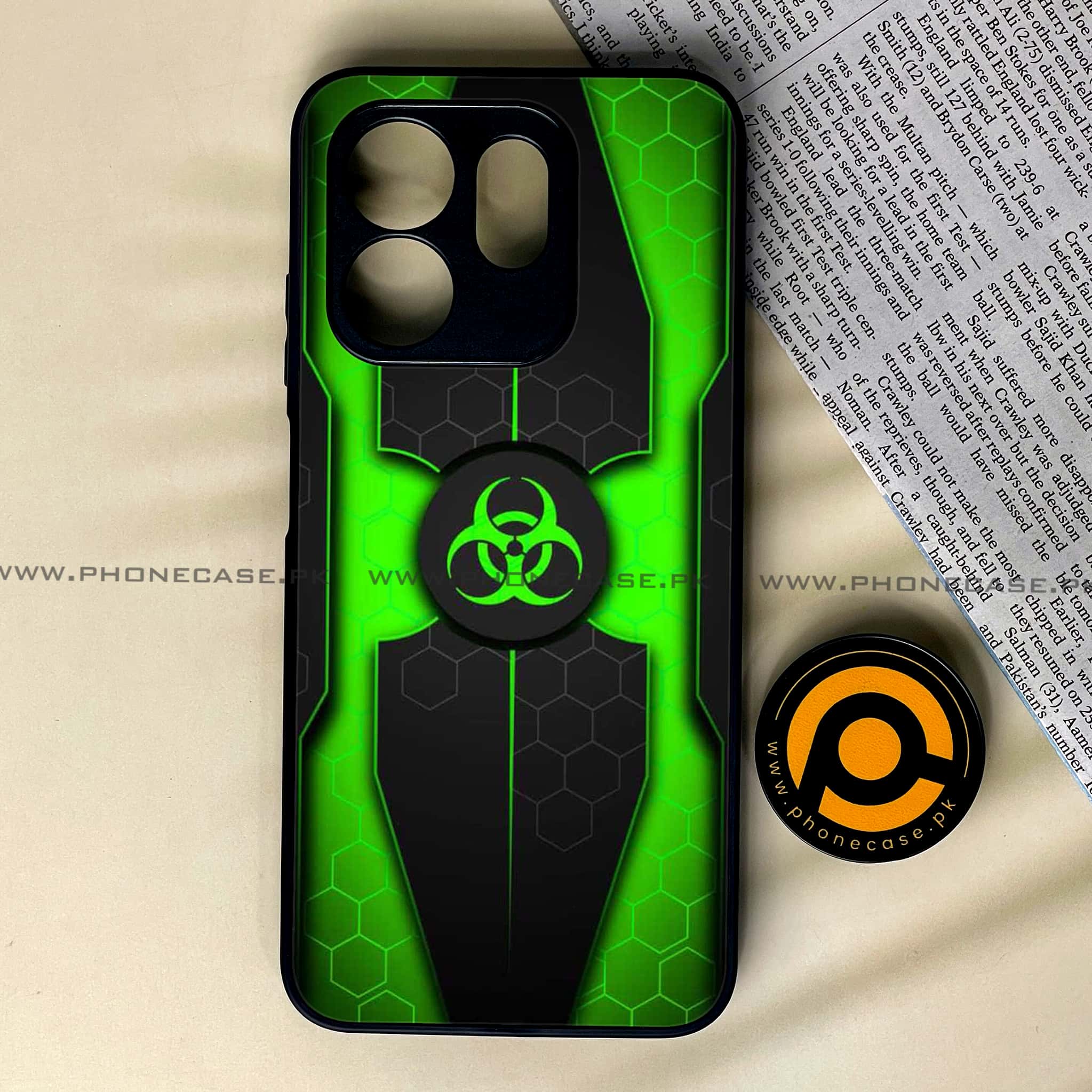 Infinix Smart 9 HD - Biohazard Sign Series - Premium Metal Printed soft Bumper shock Proof Case