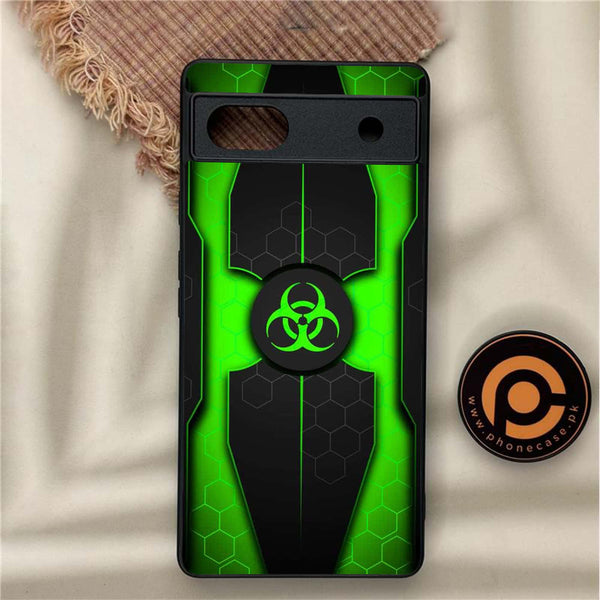 Google Pixel 6A - Biohazard Sign Design 3 - Premium Metal Printed soft Bumper Shock Proof Case  CS-35660