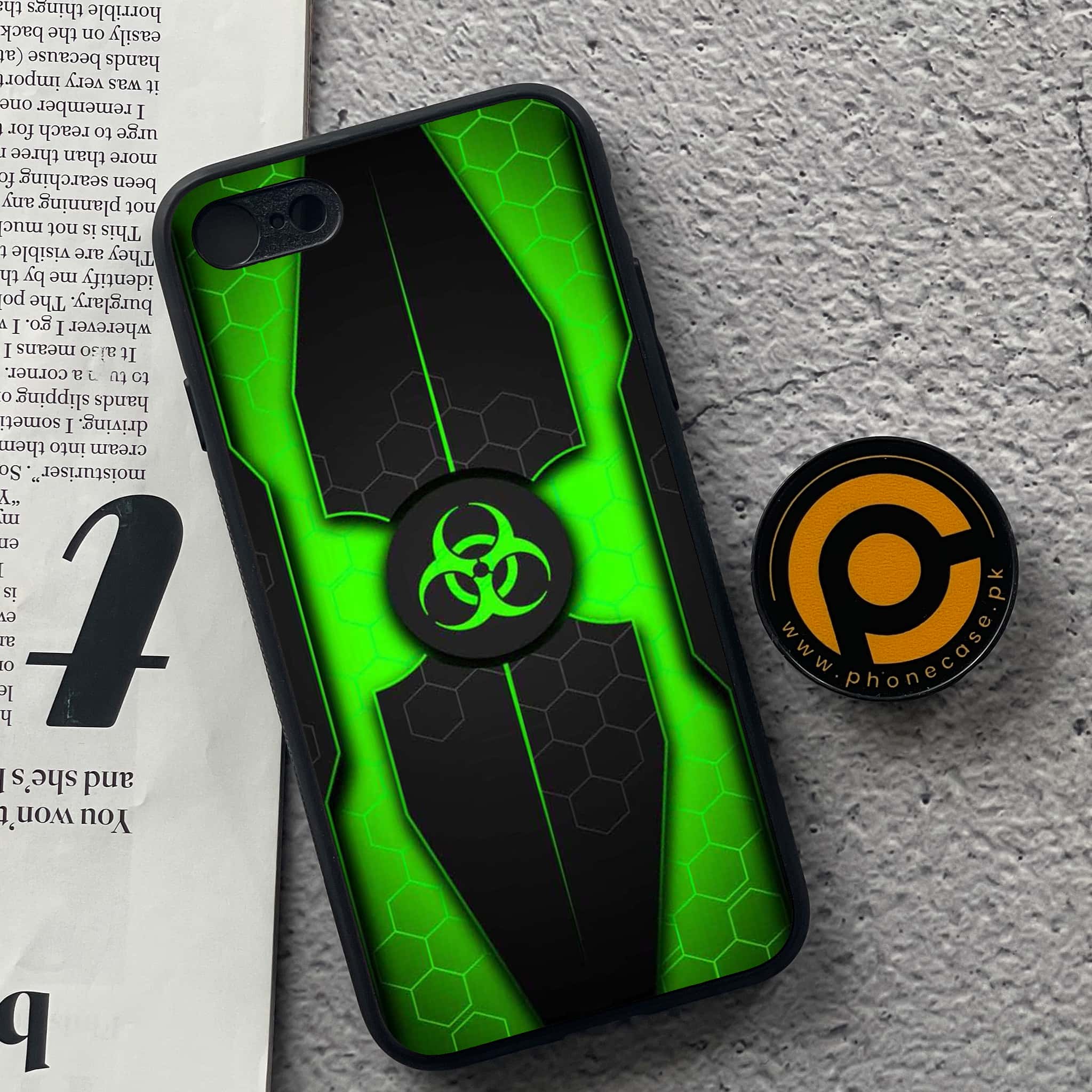 iPhone 7 / 8 - Biohazard Sign Series - Premium Printed Glass soft Bumper shock Proof Case