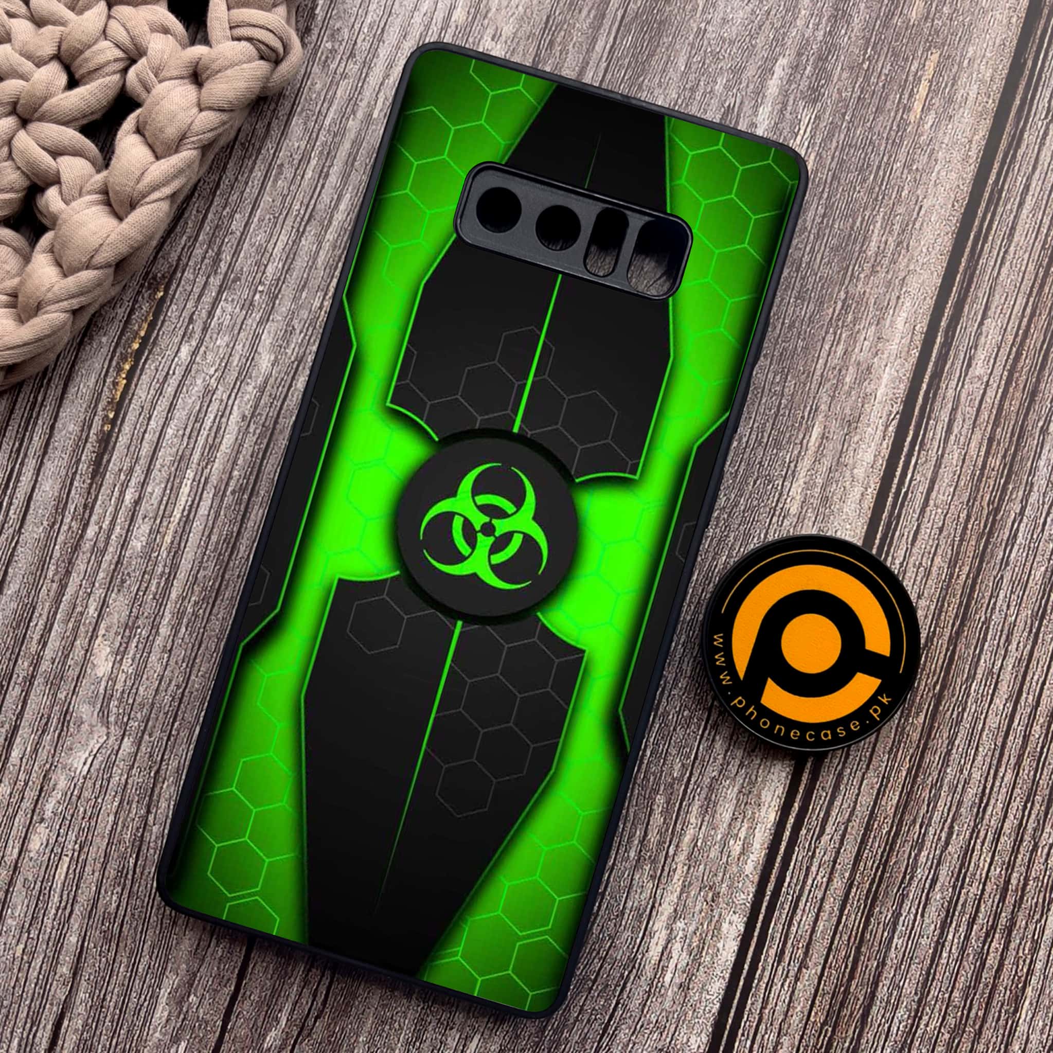 Samsung Galaxy Note 8 - Biohazard Sign Series - Premium Metal Printed soft Bumper shock Proof Case