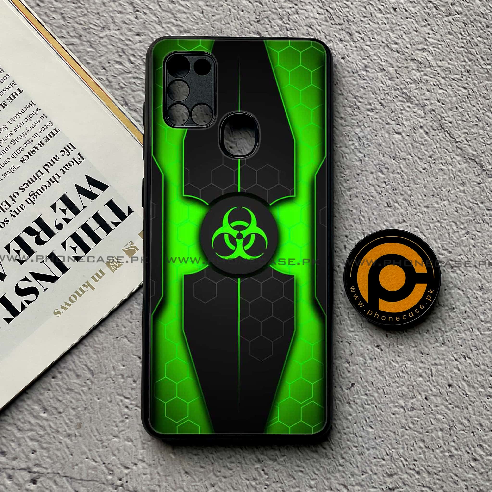 Samsung Galaxy A21s - Biohazard Sign Series - Premium Printed Glass soft Bumper shock Proof Case