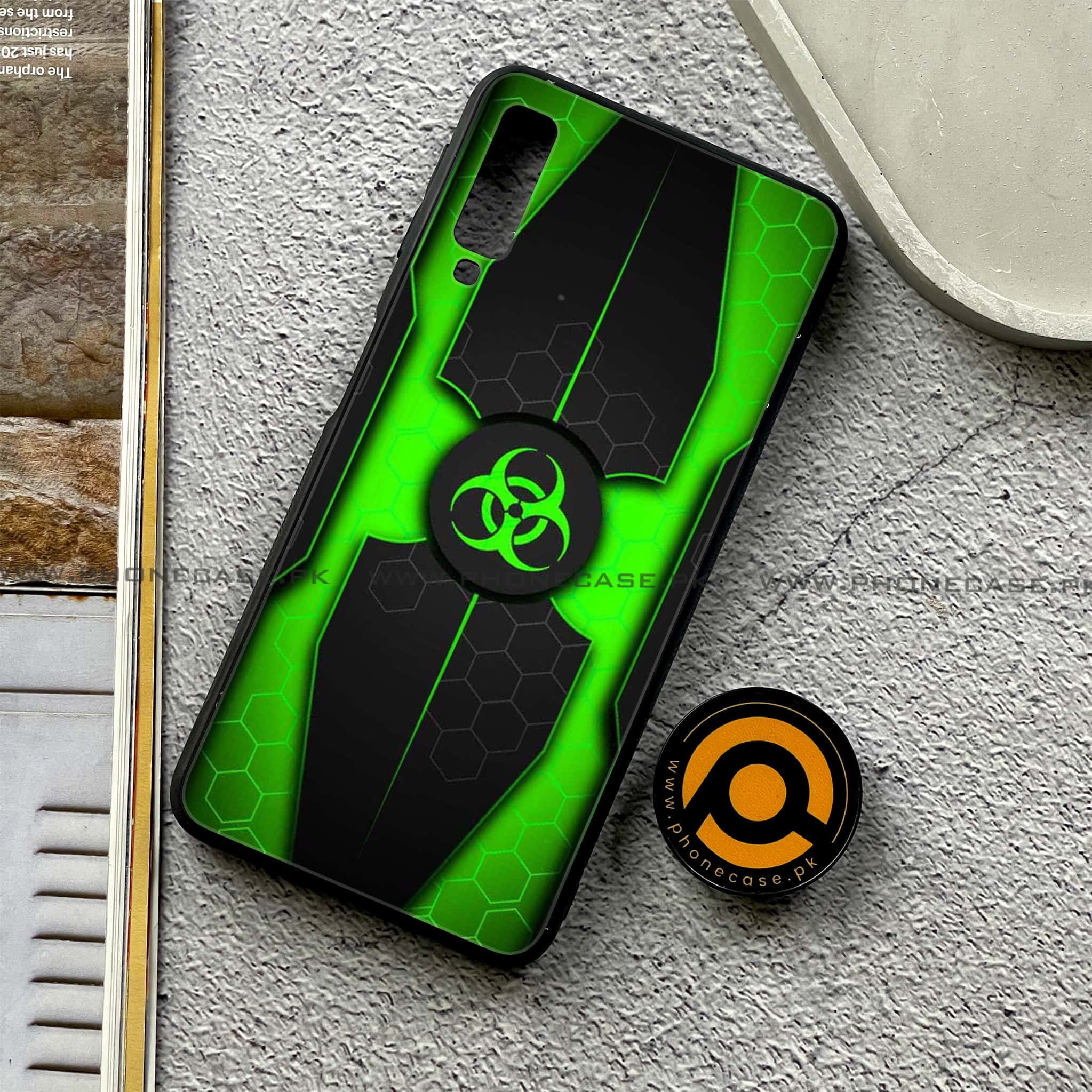 Galaxy A7 2018 - Biohazard Sign Series - Premium Printed Metal soft Bumper shock Proof Case